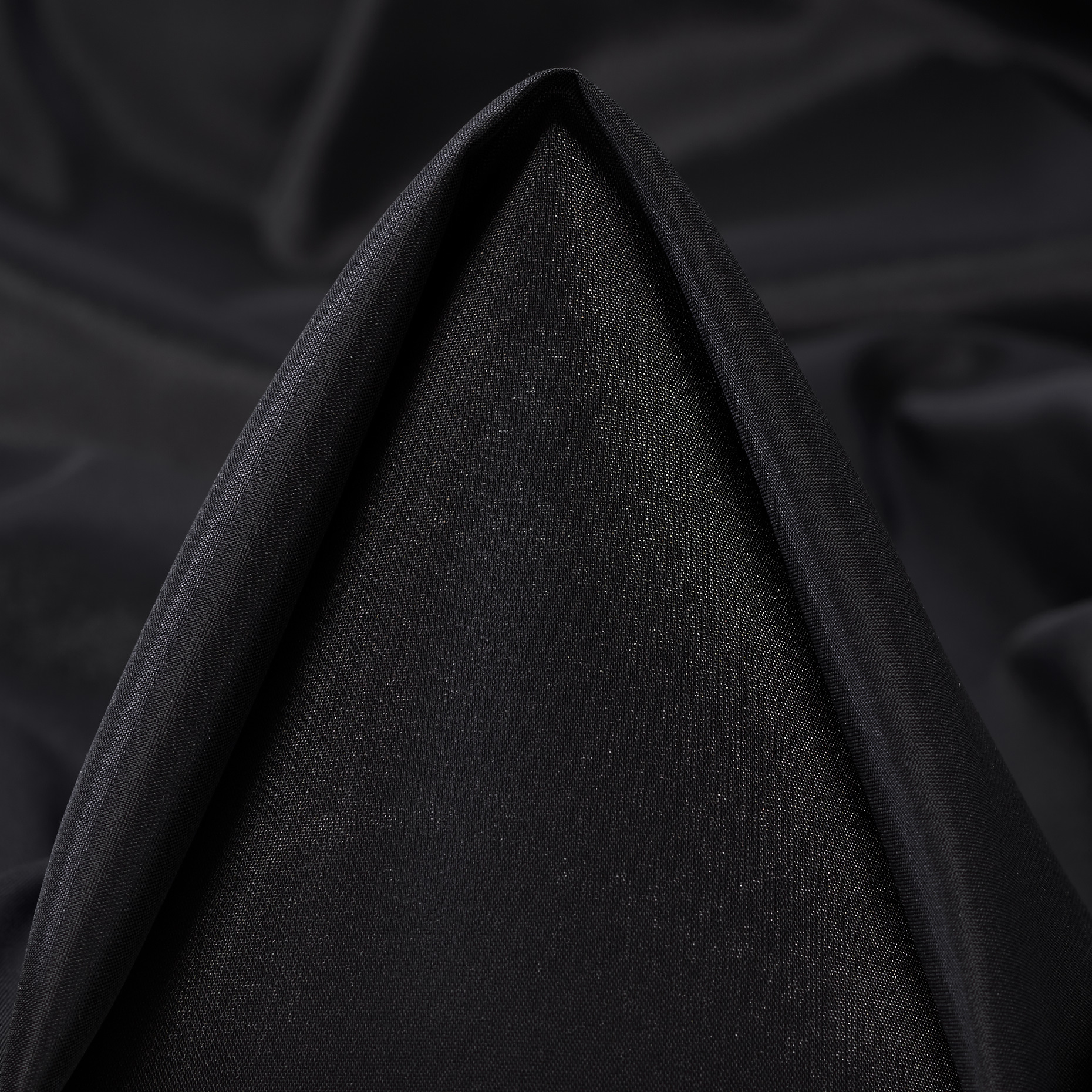 Crêpe De Chine, Elastik, Jet Black