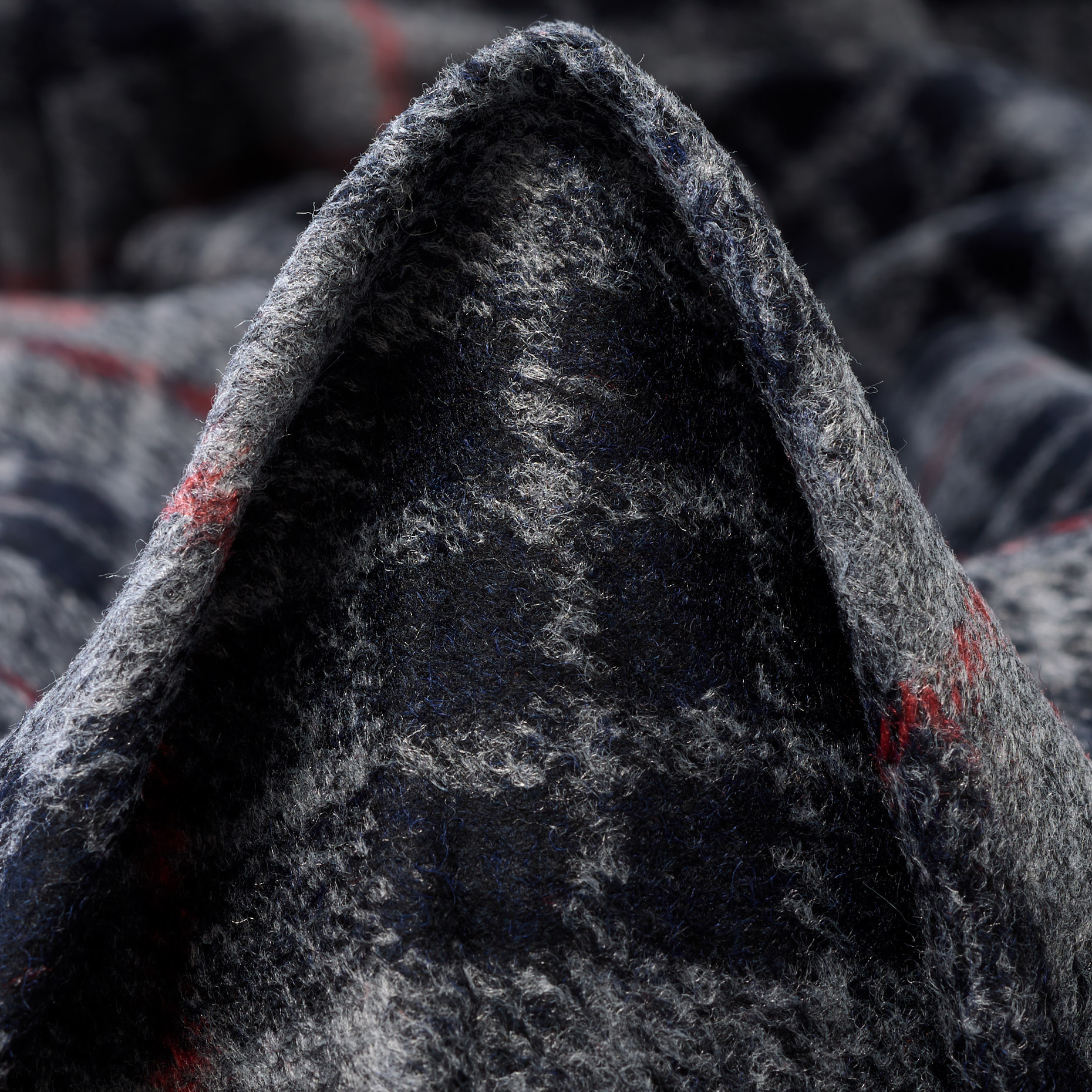 Jersey, Wool Blend, Check, Raven Black&Lipstick