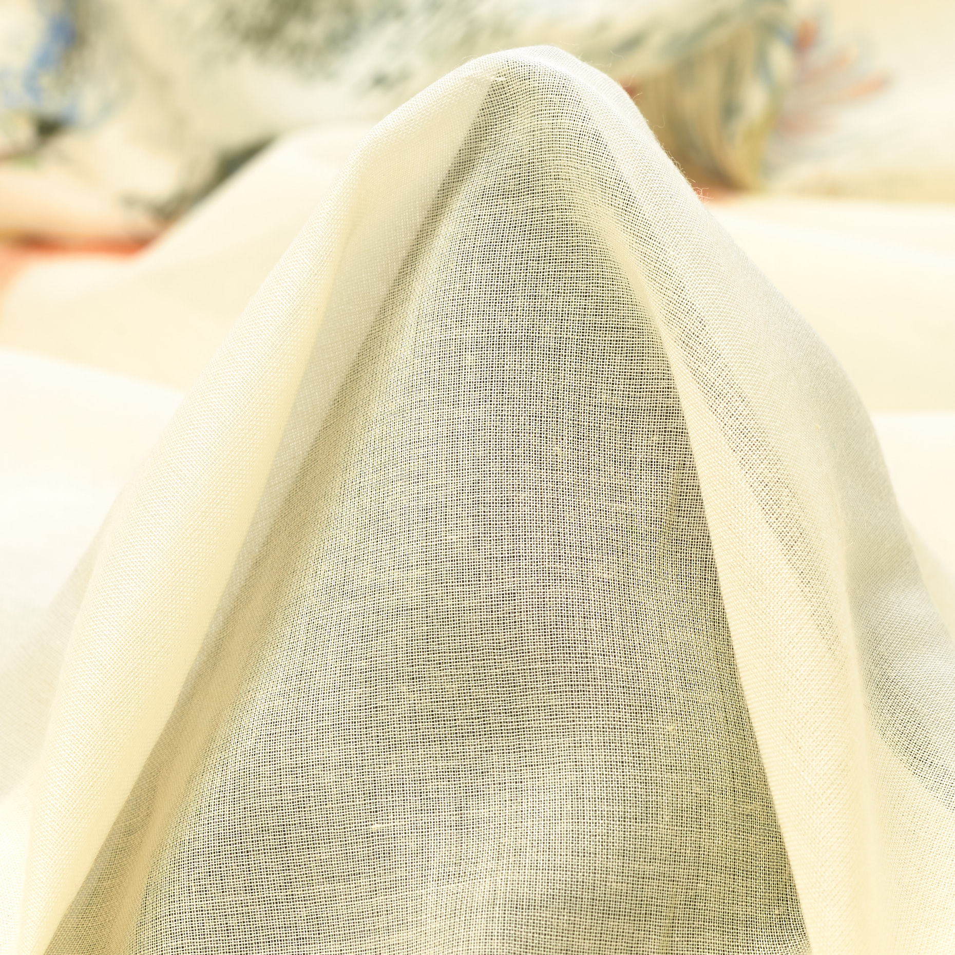 Batiste, Cotone, Stampato, Antique White&Color Mix