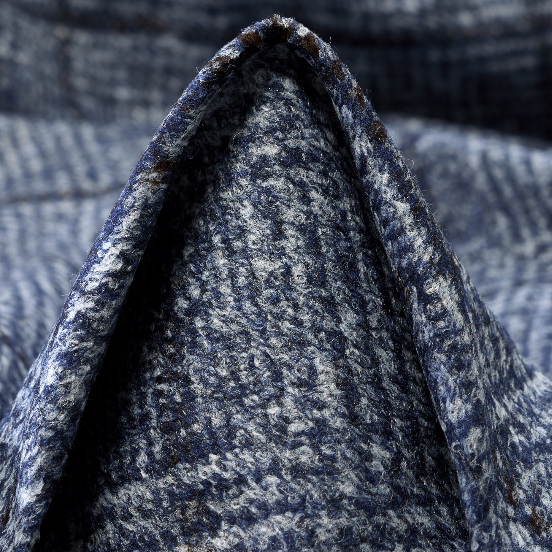 Jersey, Wolle Mix, Karo, Blue Indigo&Vaporous Gray