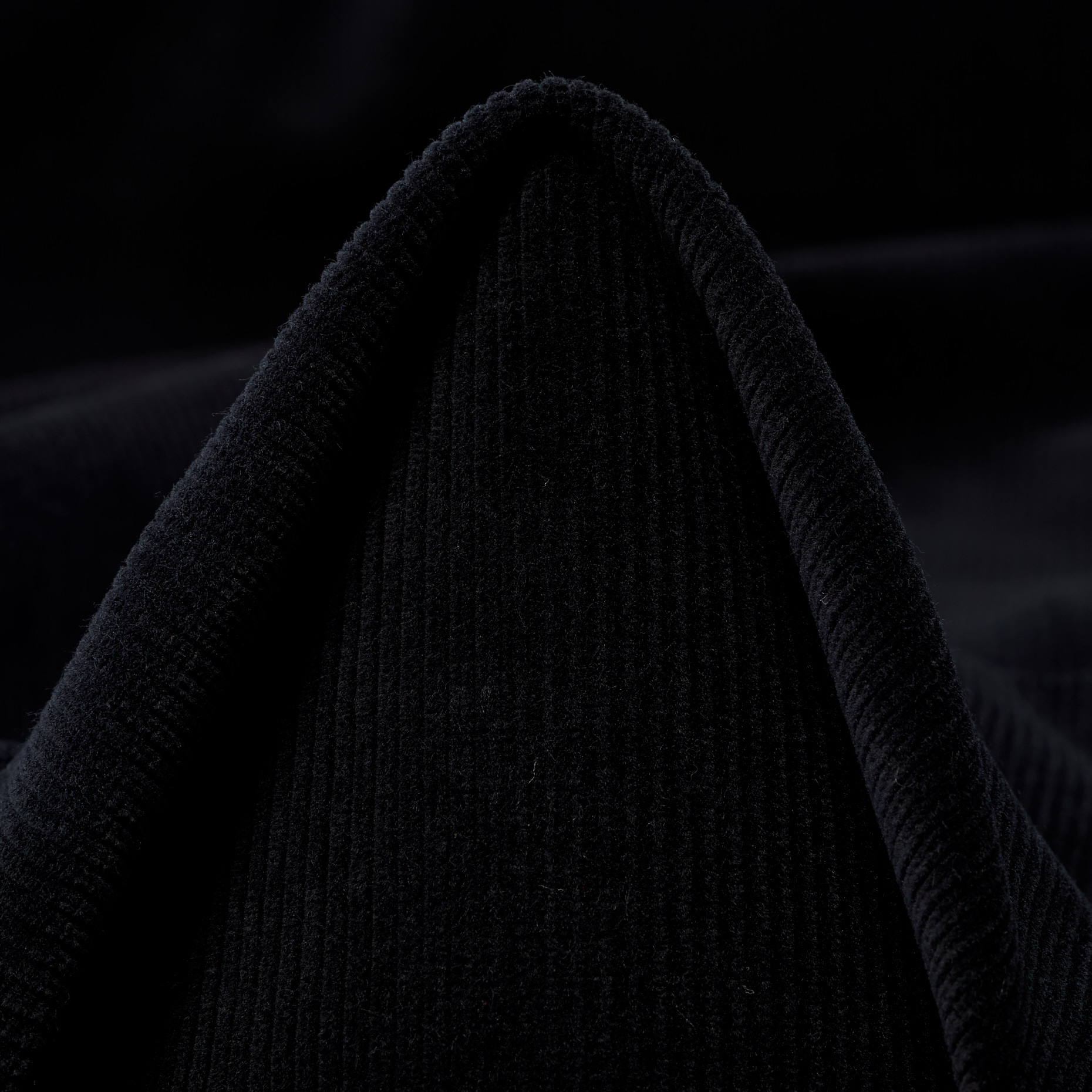 CORDUROY, COTTON, ELASTIC, RAVEN BLACK