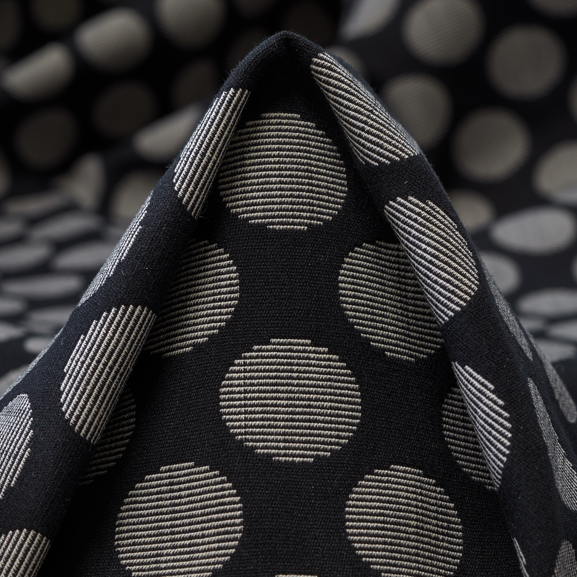JACQUARD DOUBLE, COTTON, ELASTIC, MIDNIGHT BLUE&IVORY