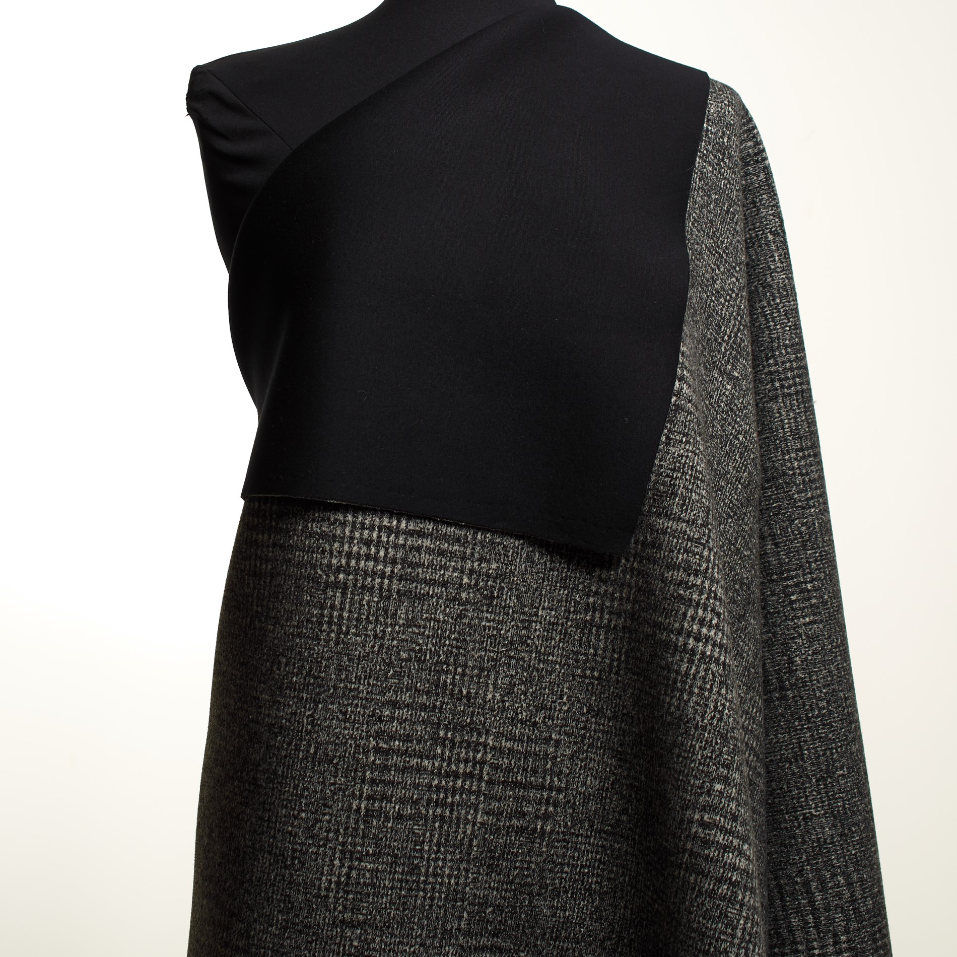JERSEY, WOOL, GLENCHECK, RAVEN ALABASTER