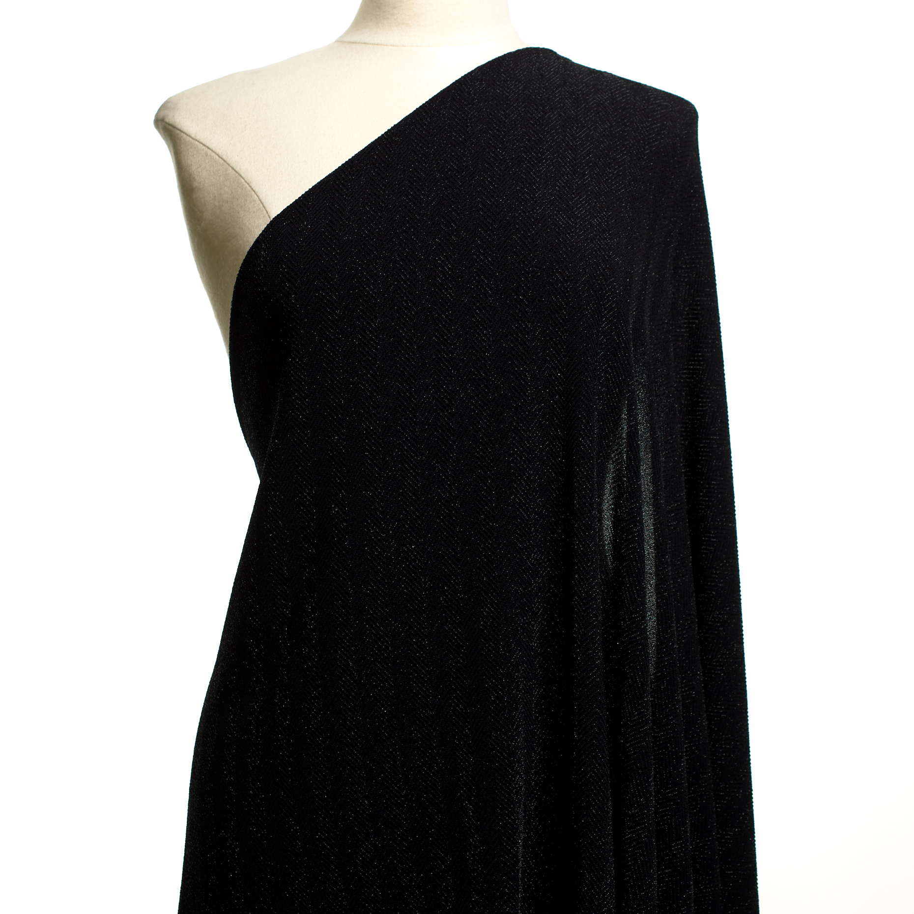 JERSEY, METALLIC, ELASTIC, RAVEN BLACK