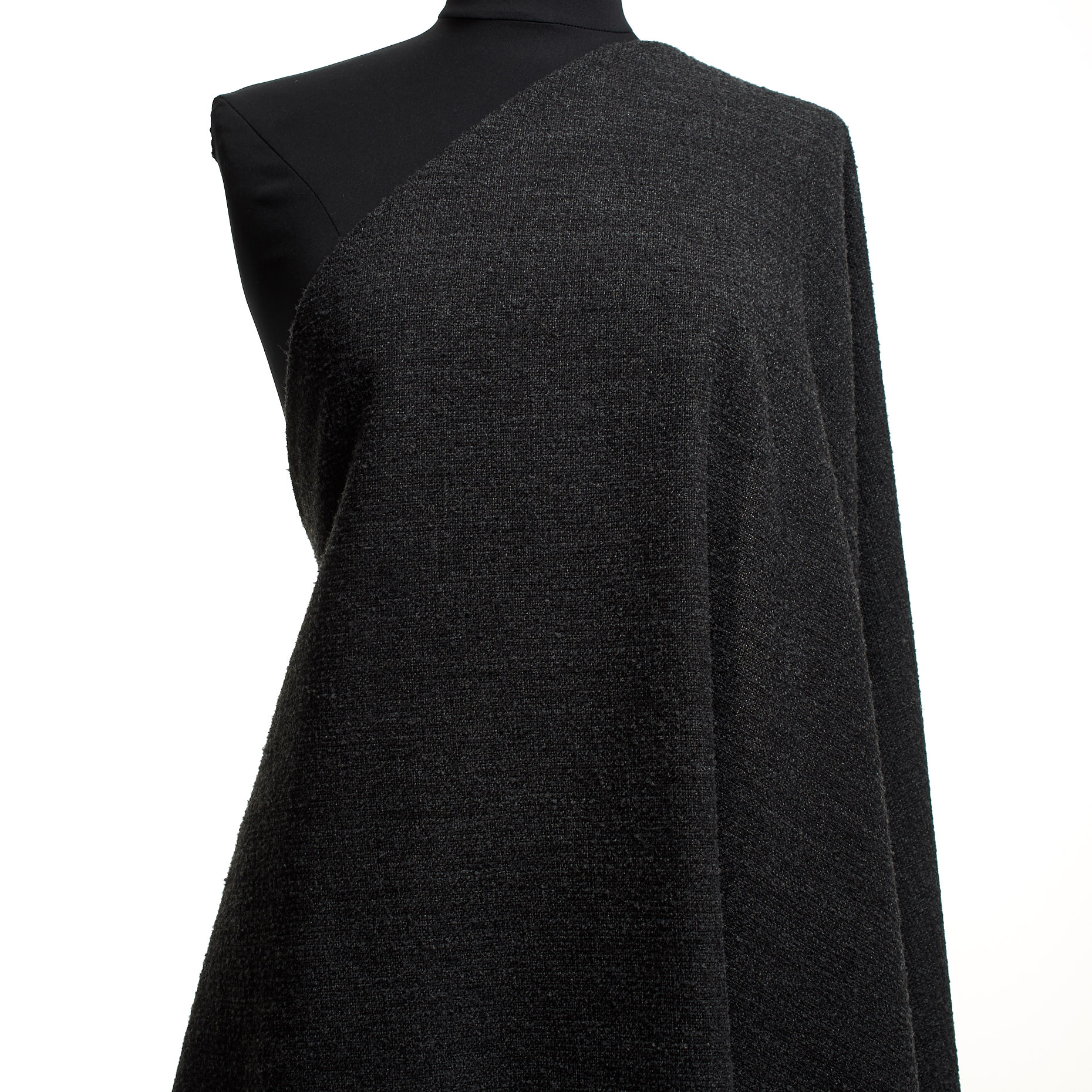 Bouclé, Bawełna, Melange, Blackened Pearl