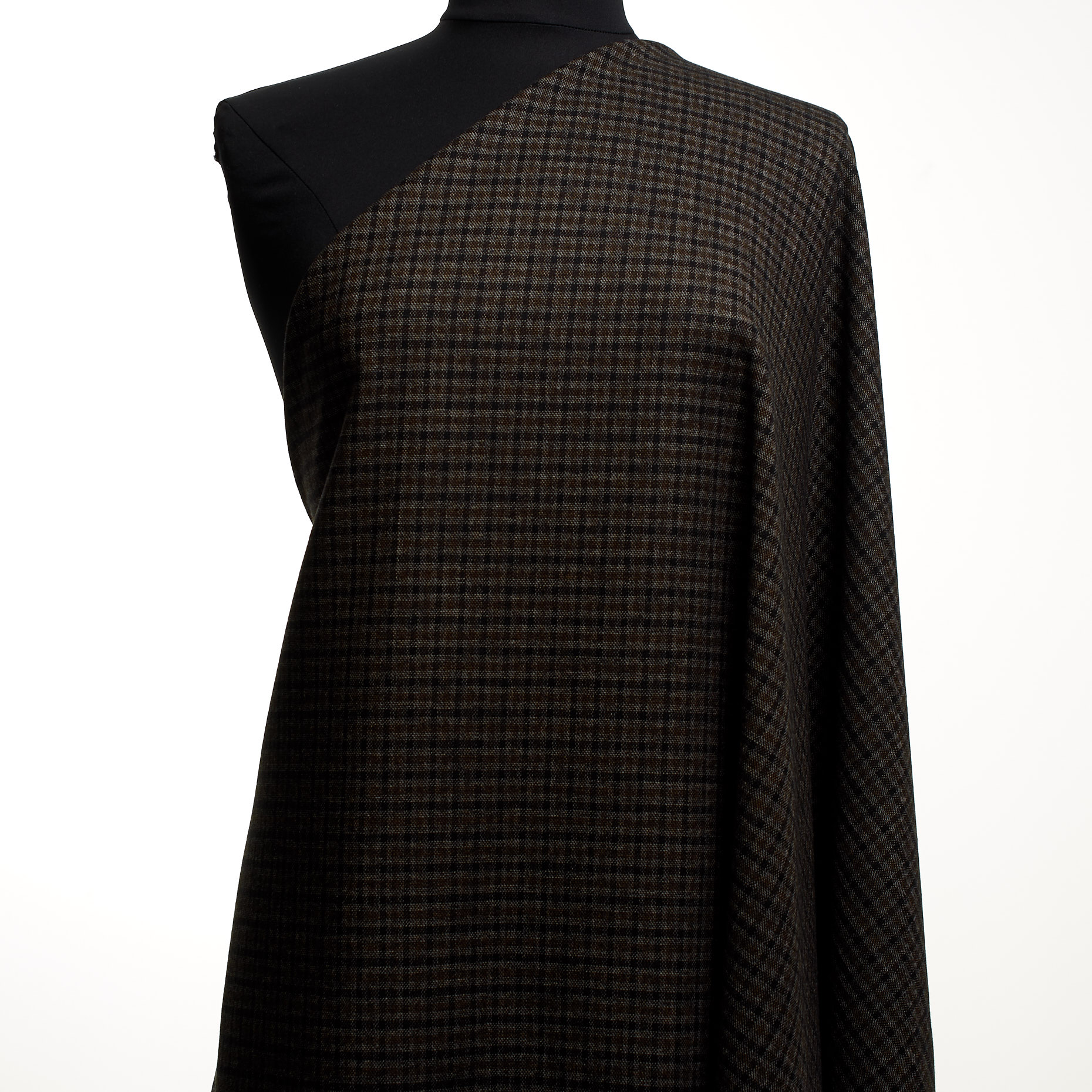 WOOL, COTTON BLEND, CHECK, DARK NAVY