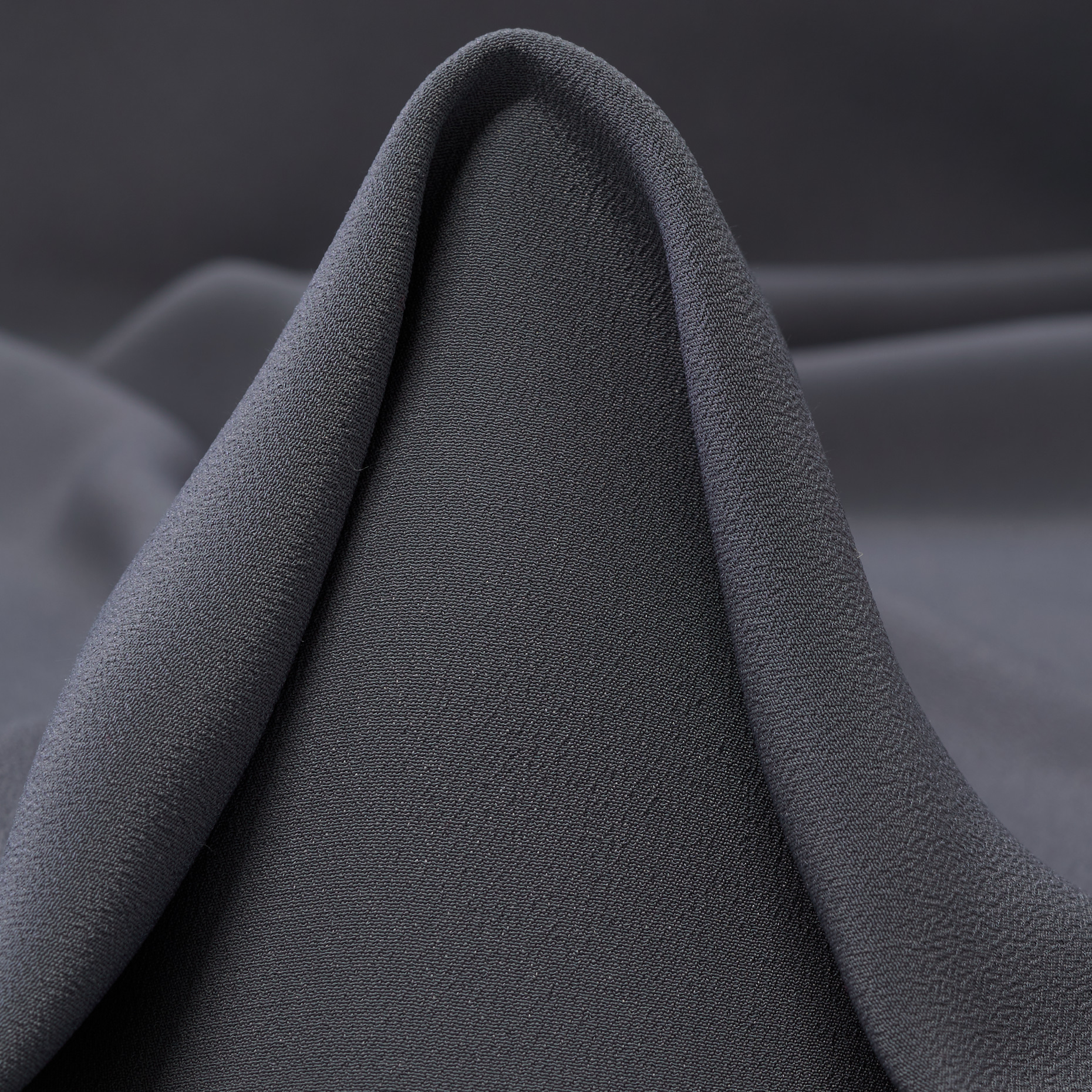 Crêpe, Acetat, Seide, Blackened Pearl