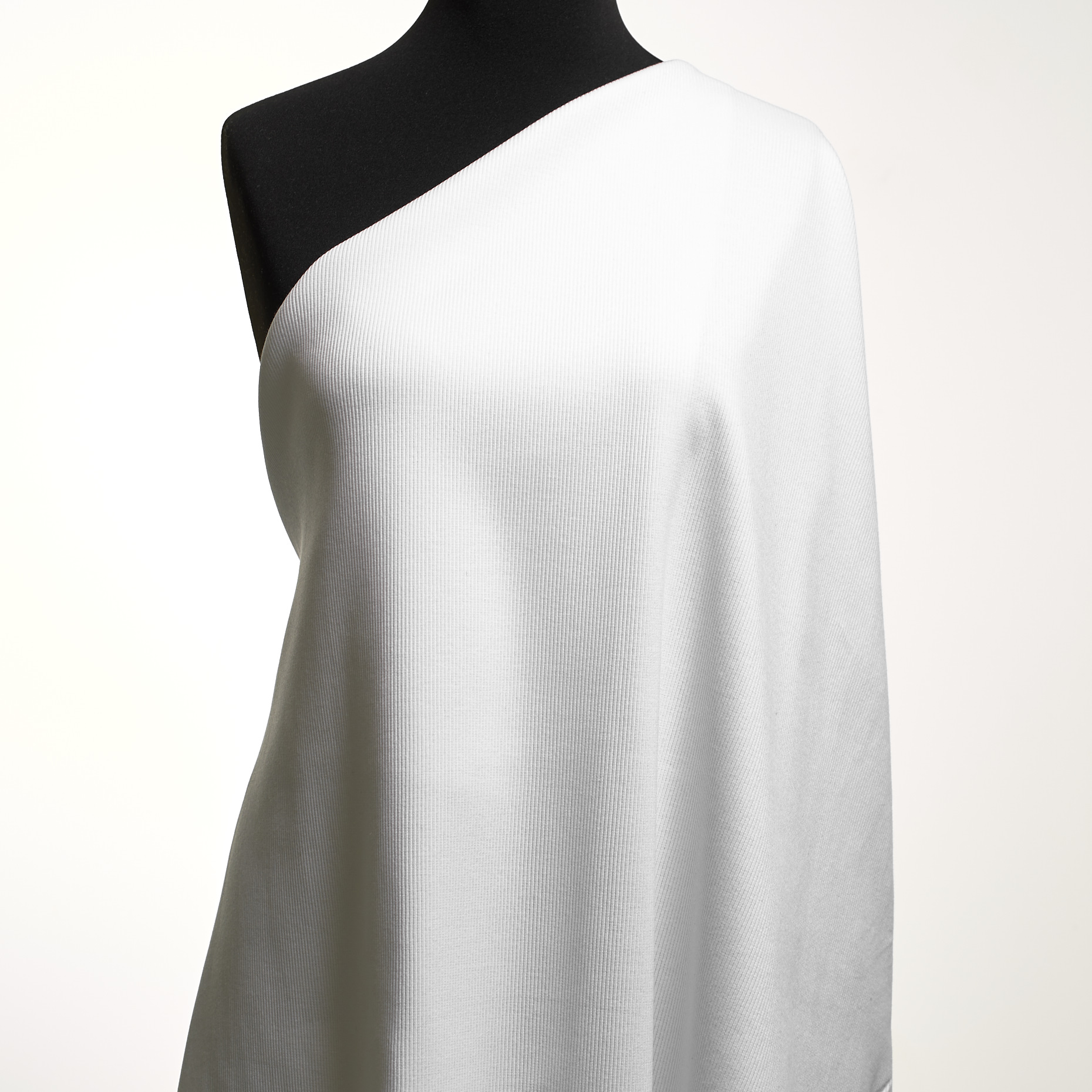 Rippjersey, Baumwolle, Elastik, Brilliant White