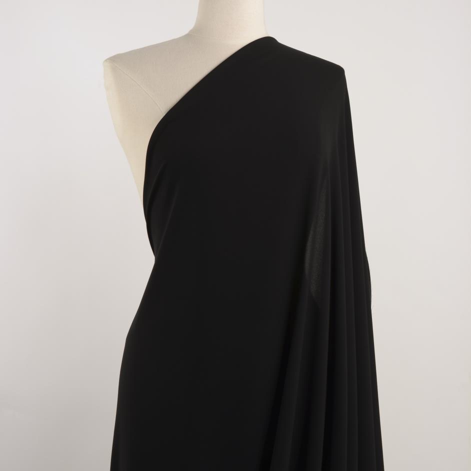 CRÊPE DE CHINE, JET BLACK