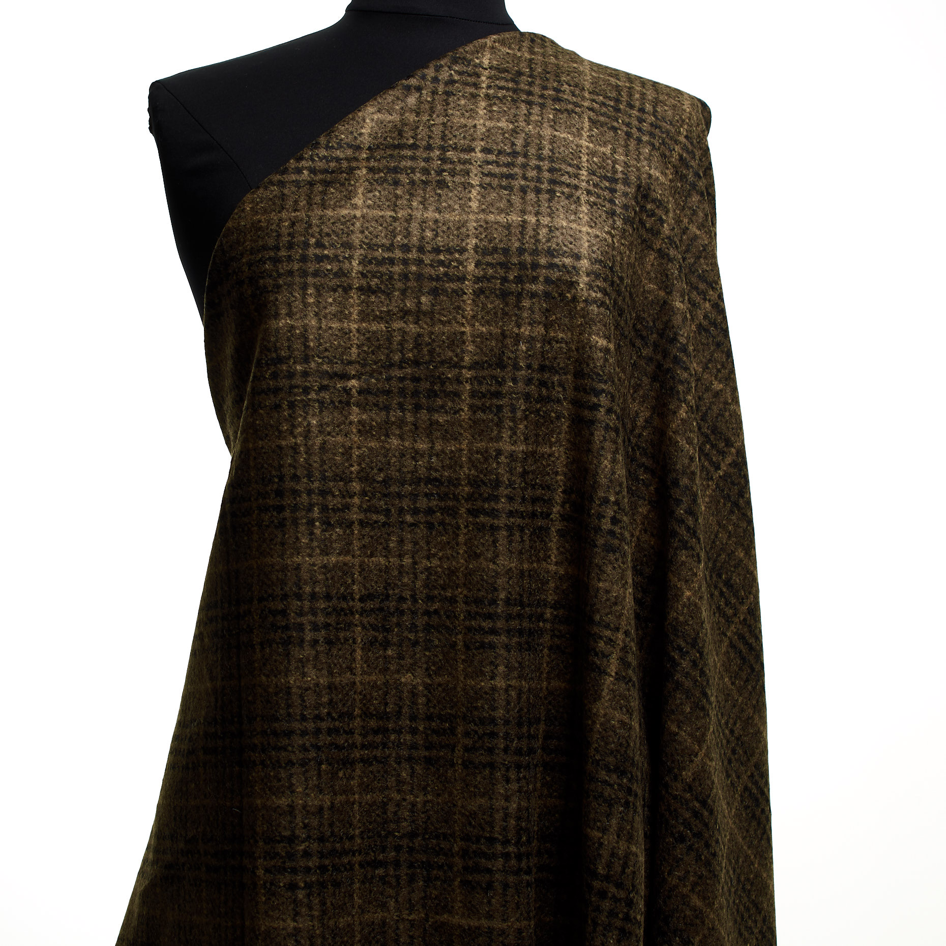 Flannel, Wool Blend, Check, Iced Coffee&Raven Black