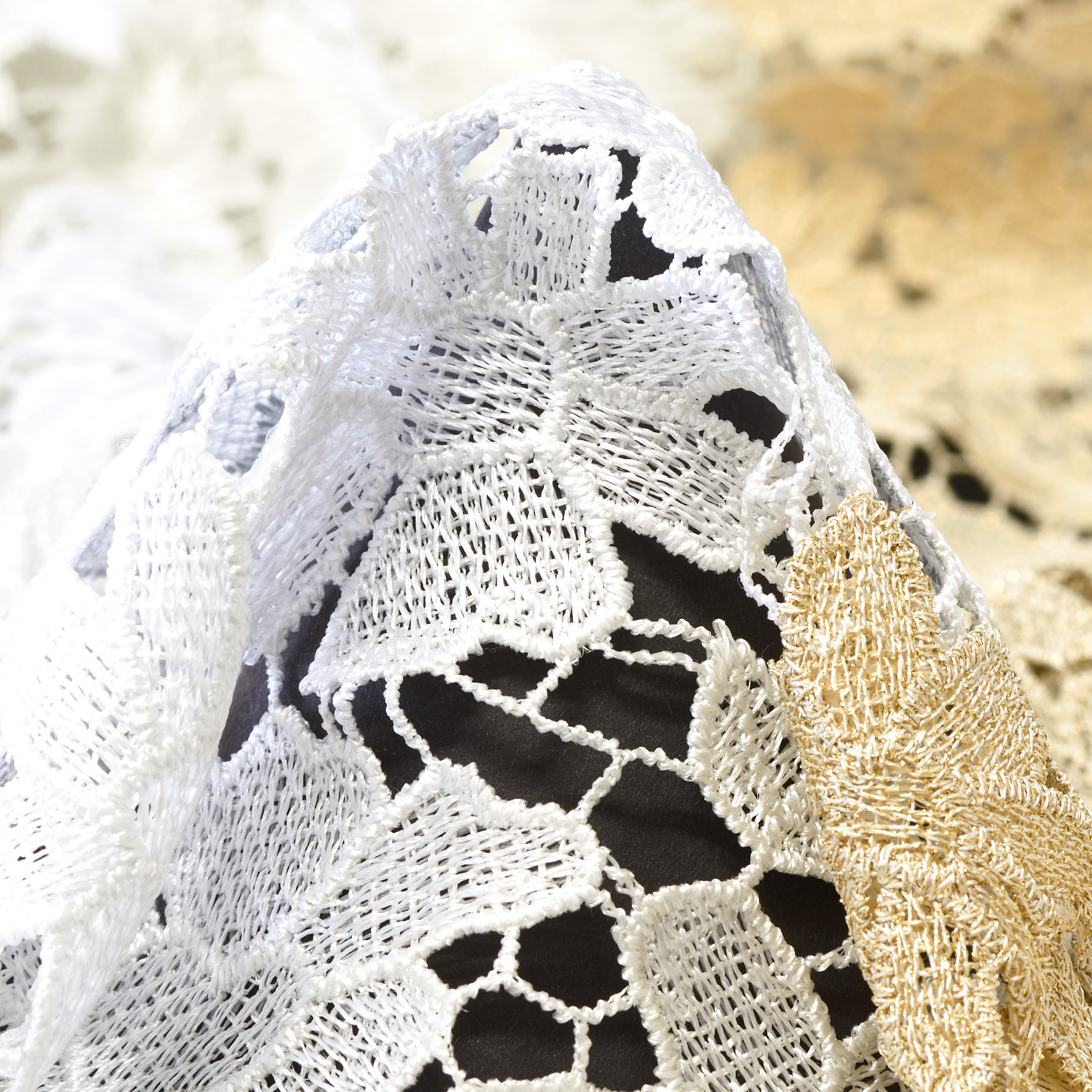 Pizzo, Lurex, Red Gold&Brilliant White (F000037642)