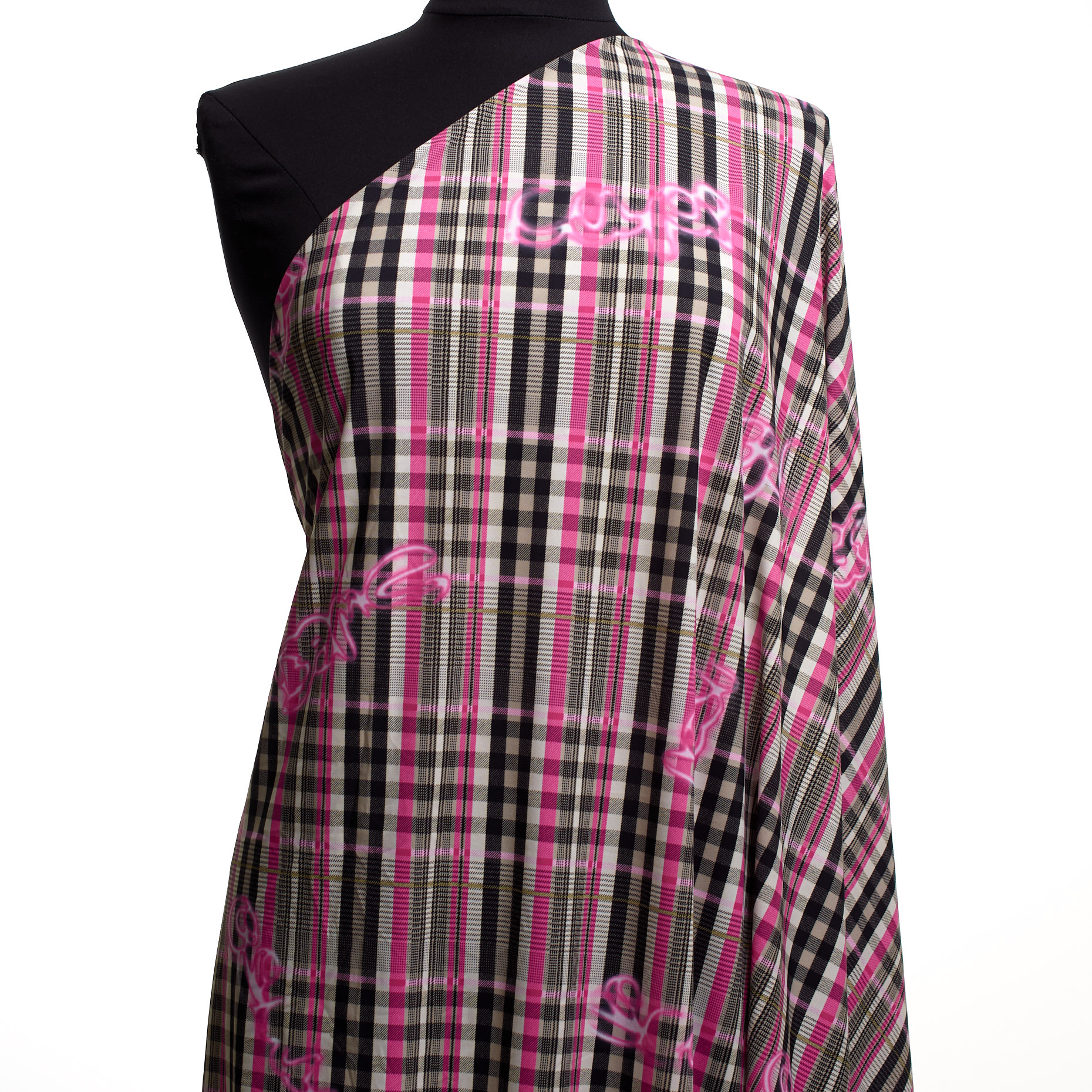 TECHNO JERSEY, PRINTED, HIGH ELASTICITY, PINK PEACOCK&STONE