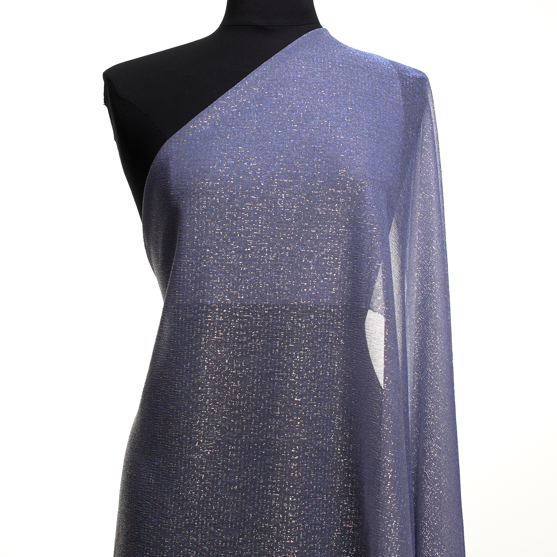 JERSEY, LUREX, TRANSPARENT, SILVER&CORNFLOWER