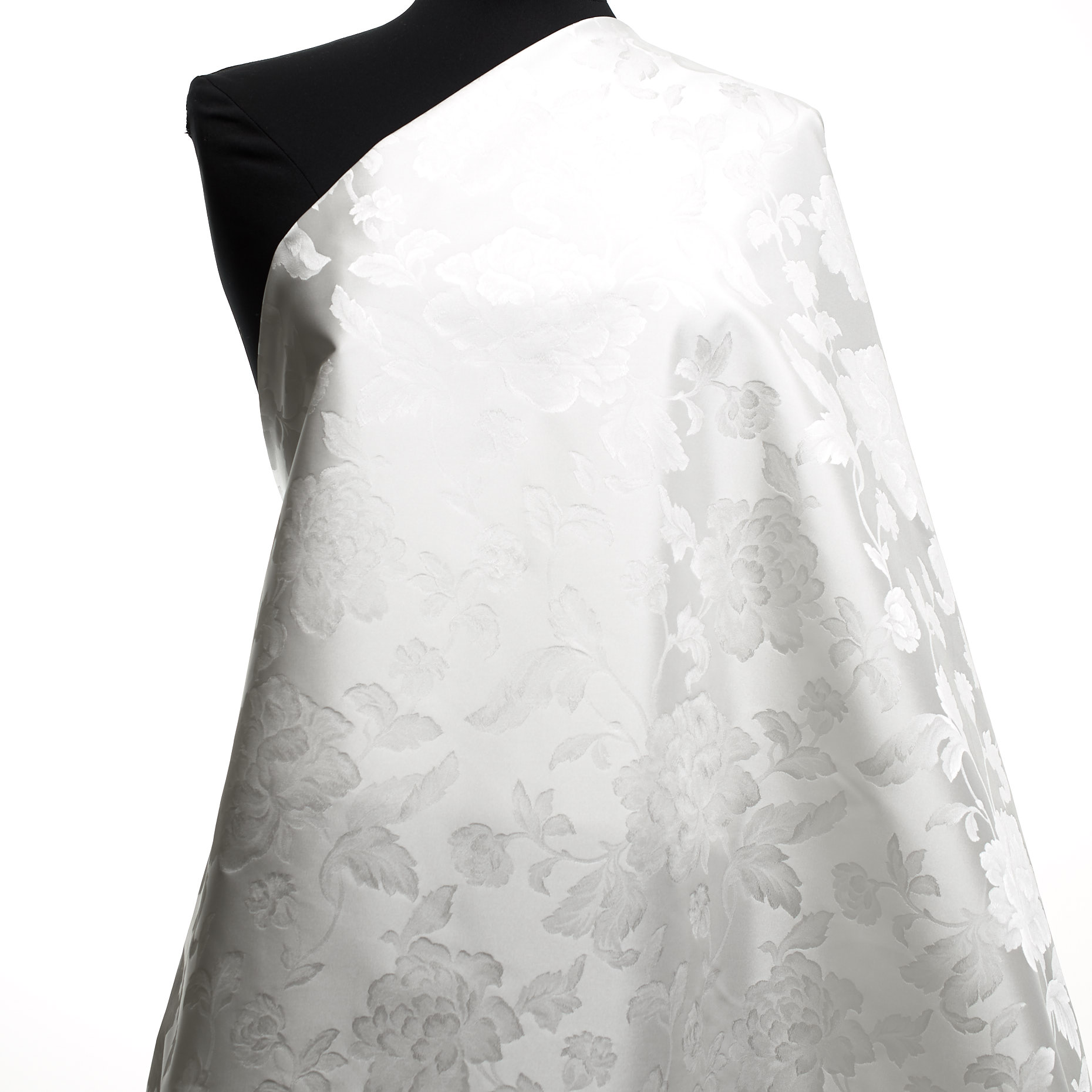 TAFFETA, JACQUARD, FLORAL, SNOW WHITE