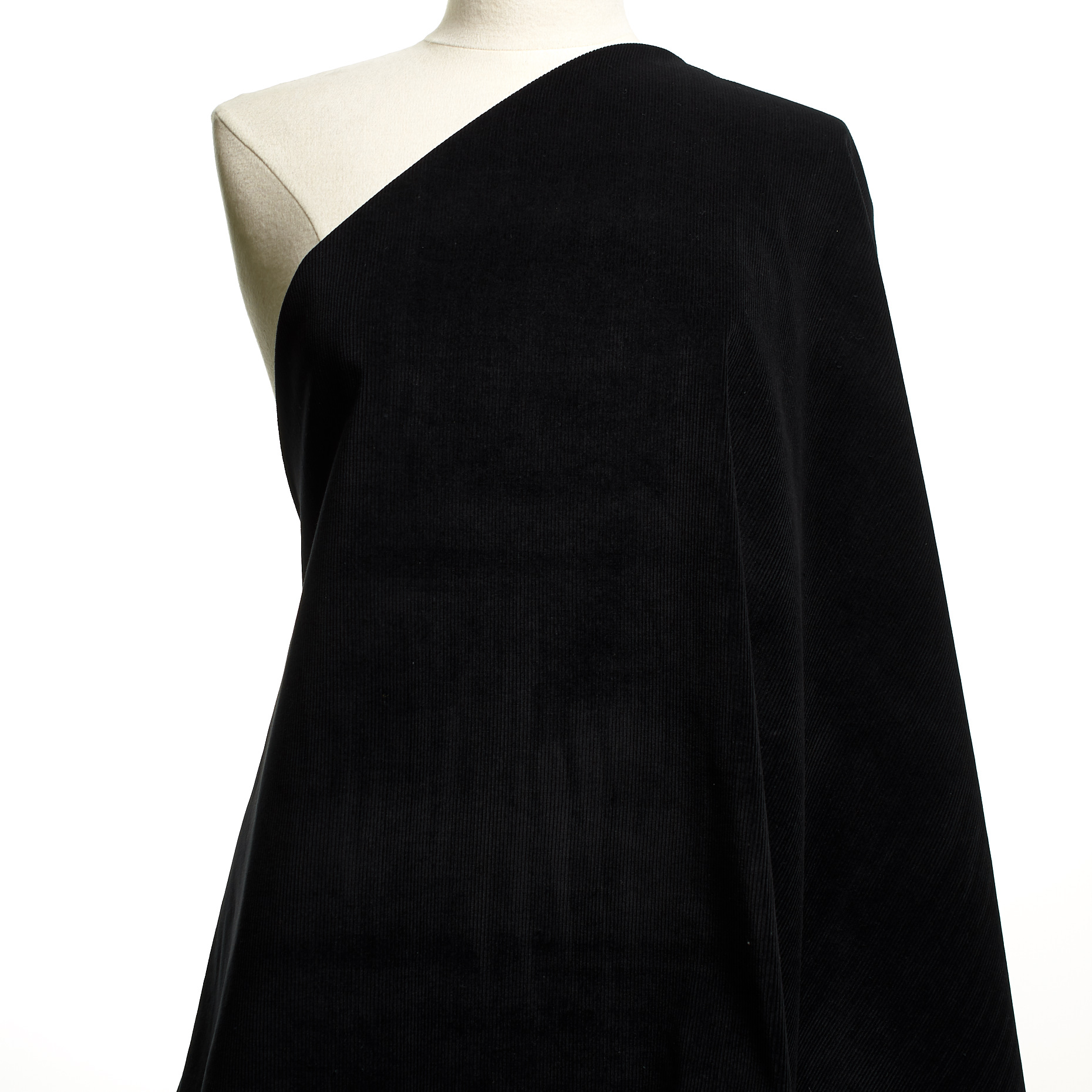 CORDUROY, COTTON, ELASTIC, RAVEN BLACK