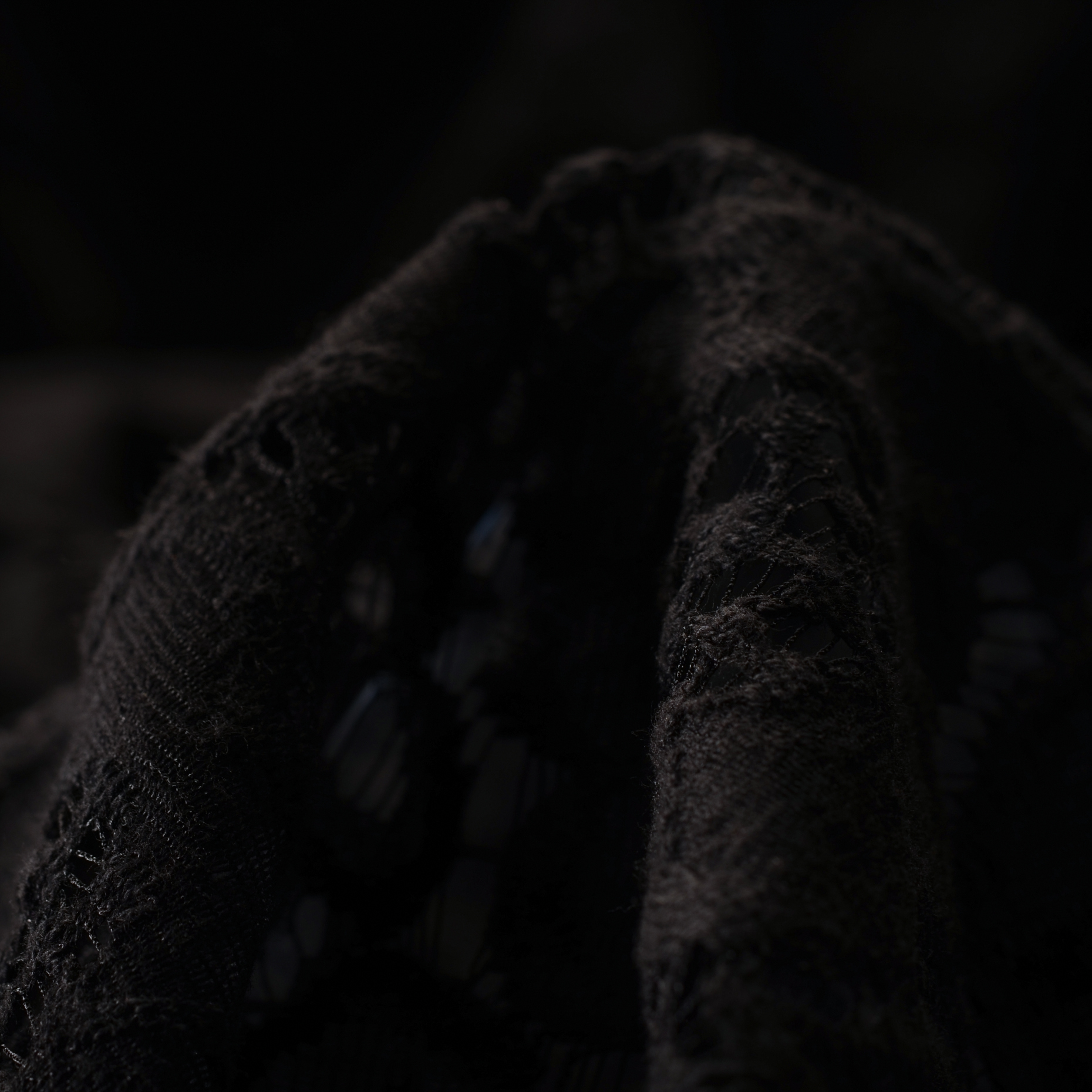 Spitze, Baumwolle, Floral, Raven Black