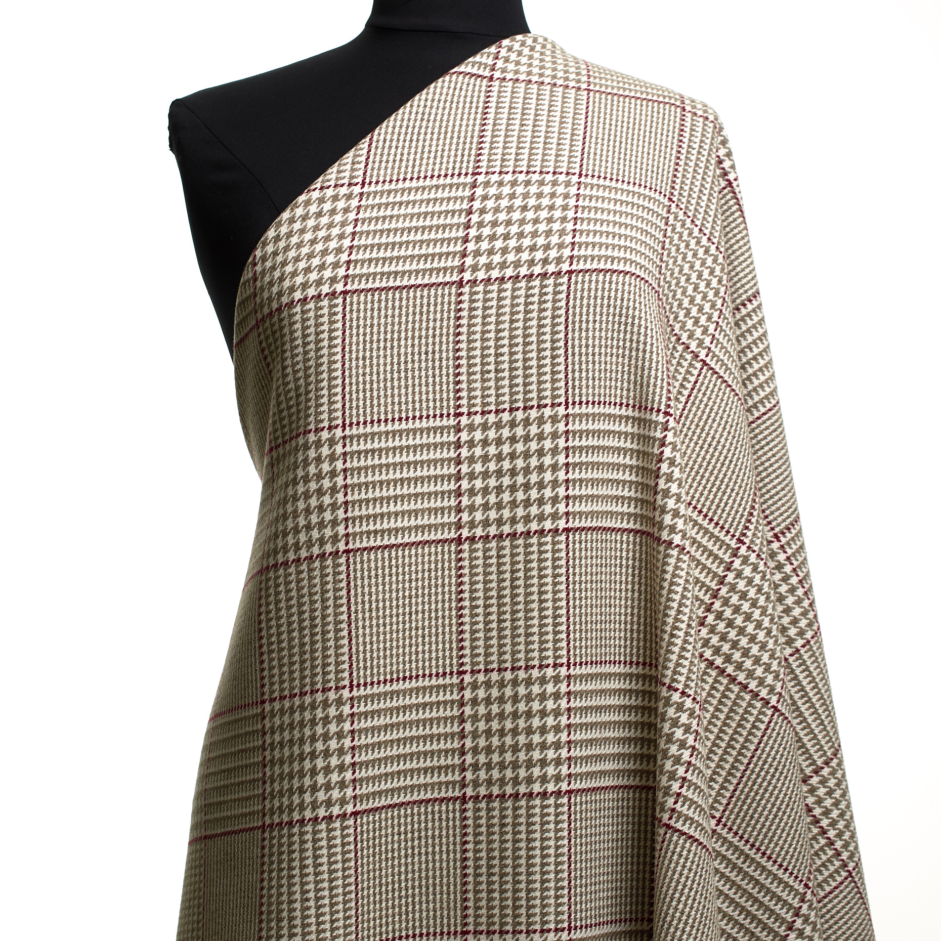 Cotton, Virgin Wool, Check, Aluminium