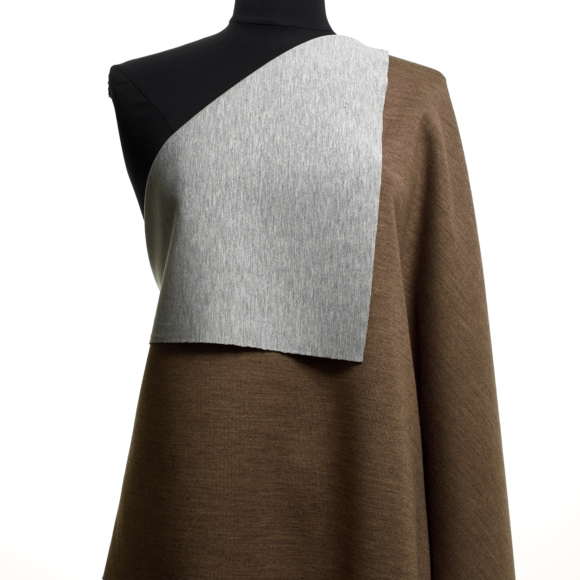 Double, Jersey, Wolle Mix, Taupe Gray