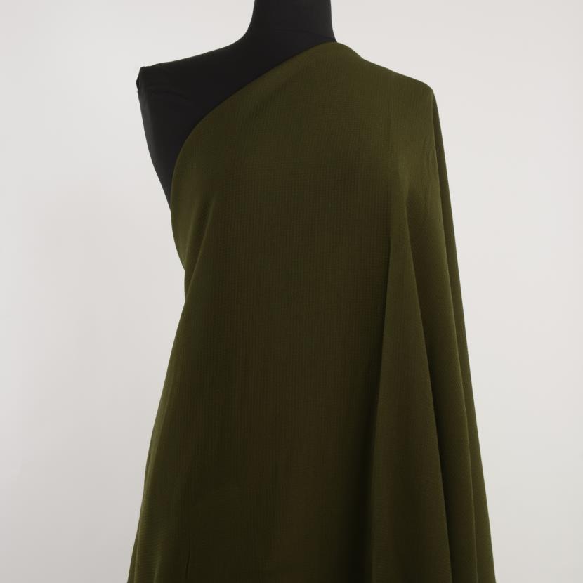 DOBBY, VISCOSE WOOL, DARK OLIVE