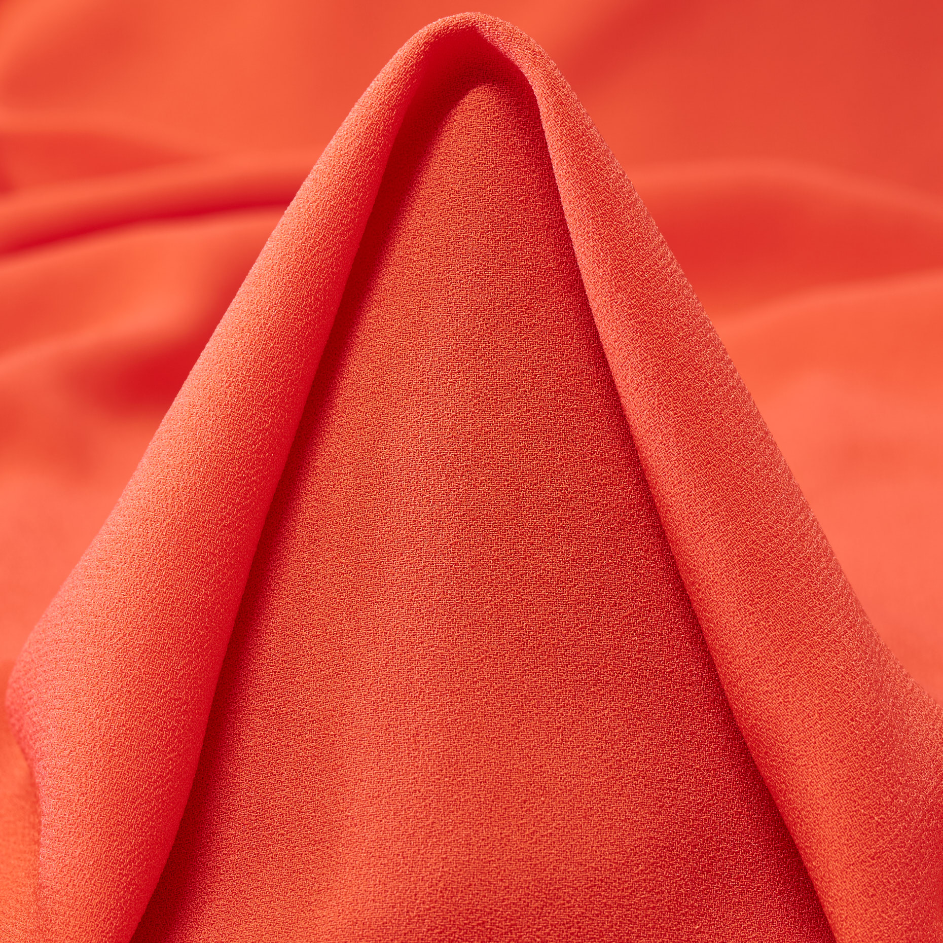 Crêpe, Satin, Triacetate, Mandarin Red