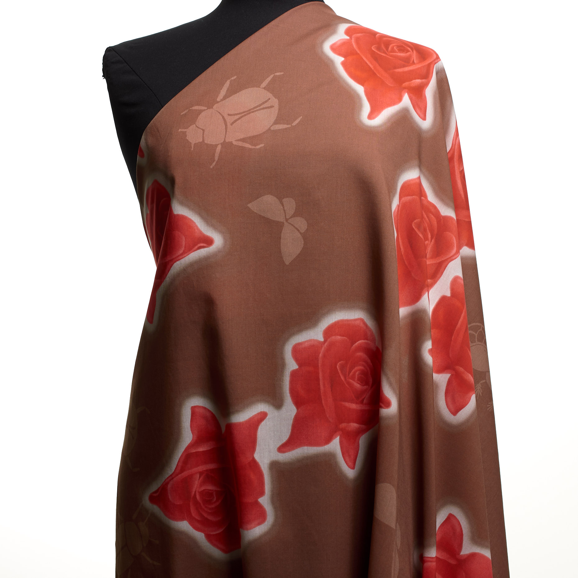 Batist, Cotone, Stampato, Cognac