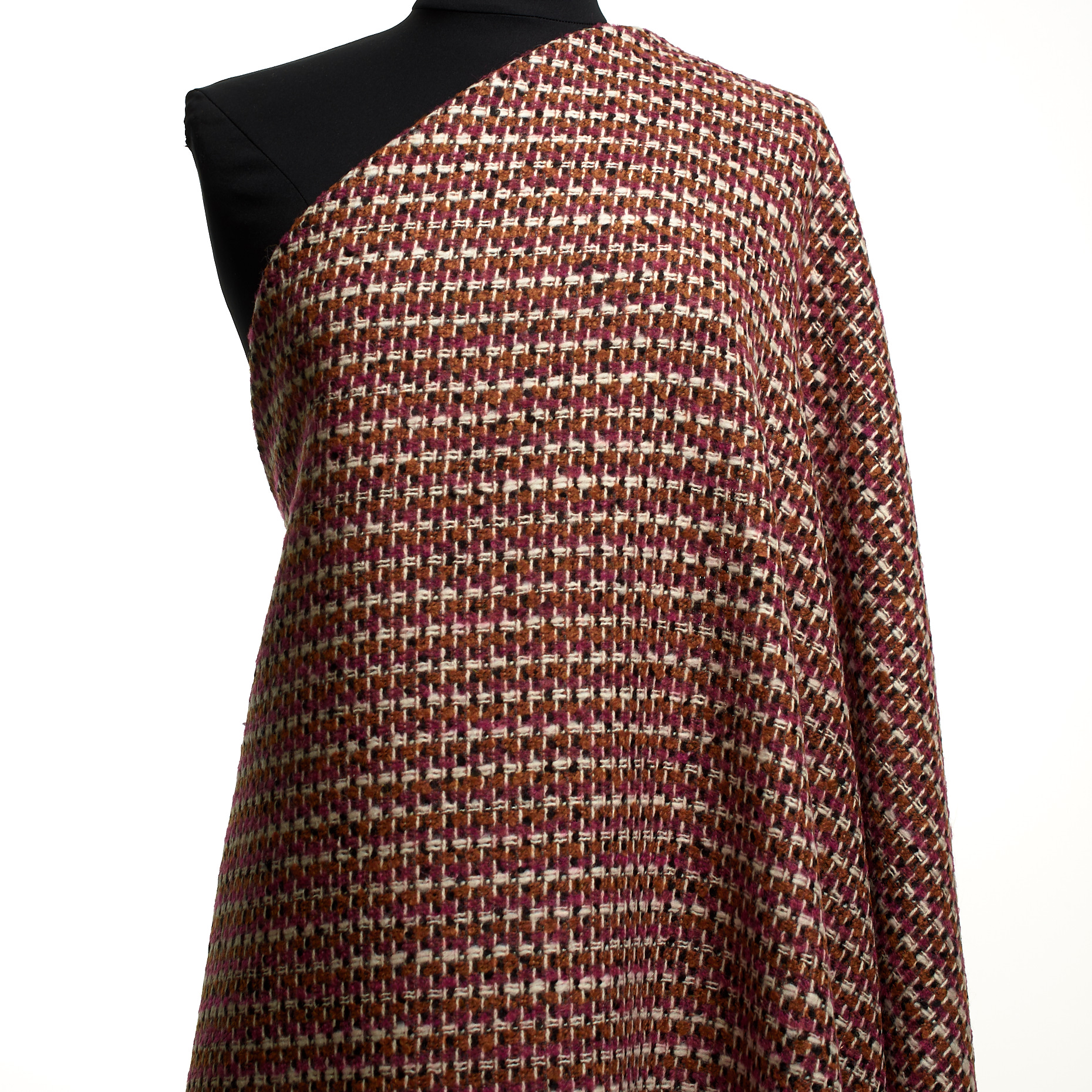CARDED WOOL, MOHAIR, MICRO DESIGN, DAHLIA MAUVE