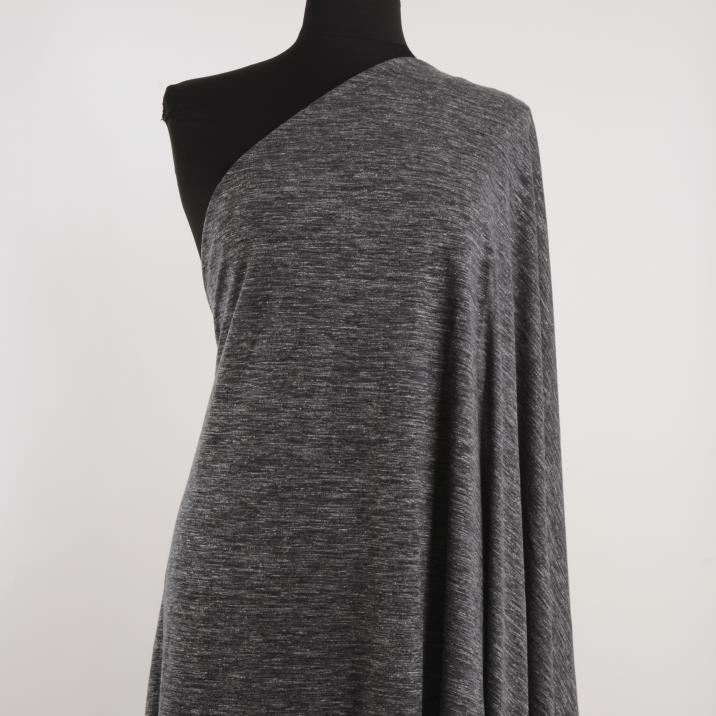 Single Jersey, Wool, Melange, Asphalt