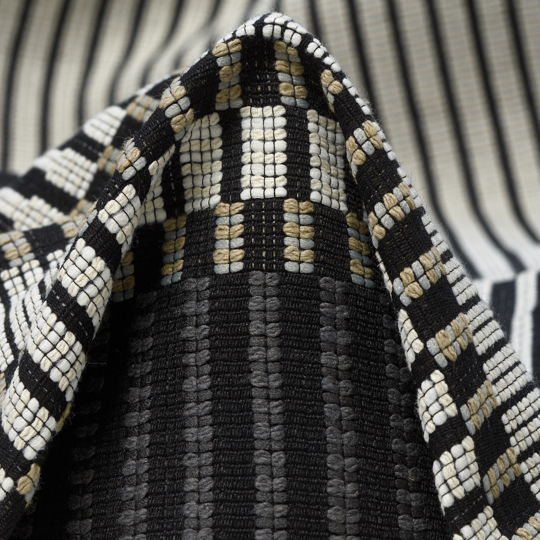 Jacquard Double, Baumwolle, Chiseled Stone&Raven Black