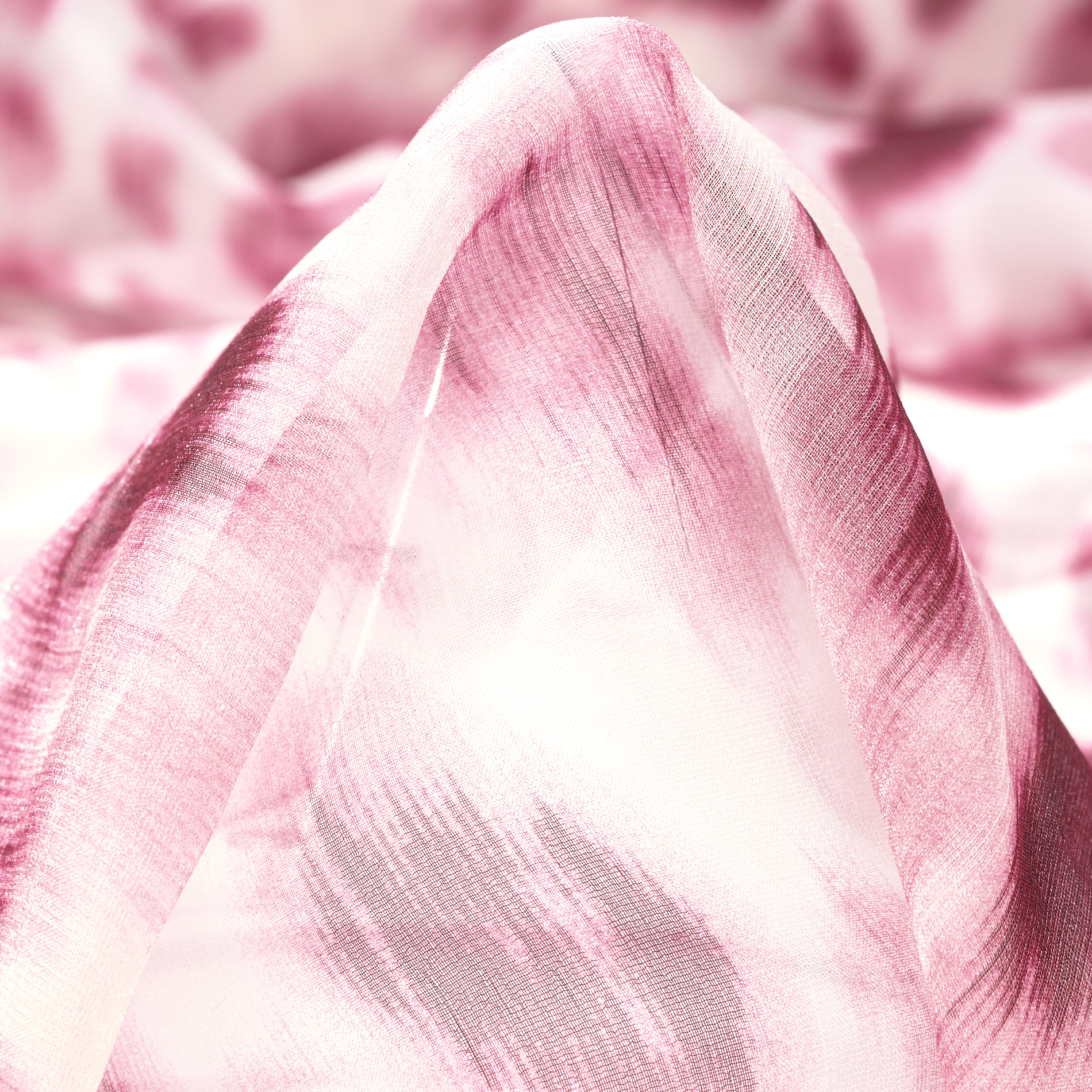 Silk, Chiffon, Printed, Cherry Blossom