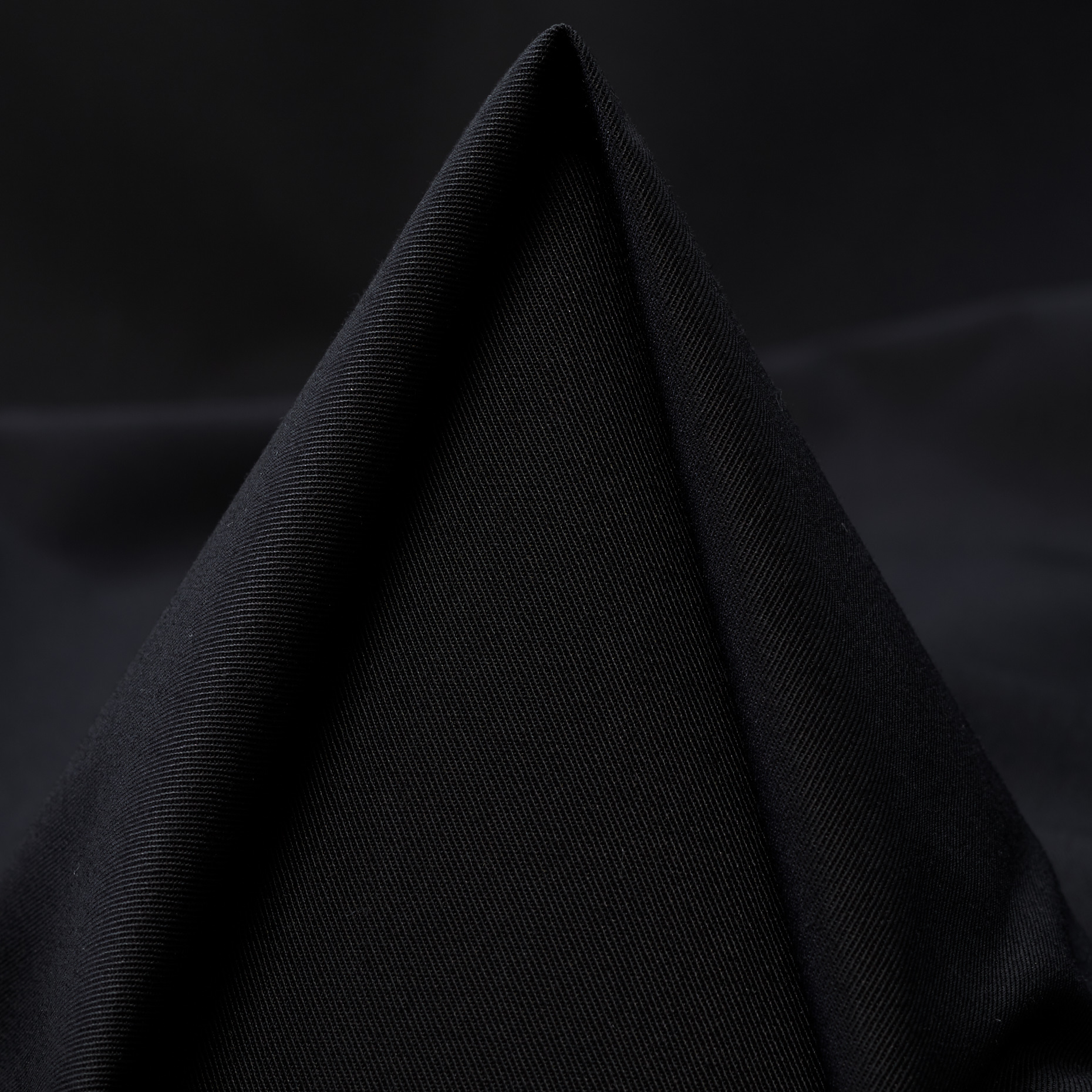 TWILL, COTTON, STIFF, JET BLACK
