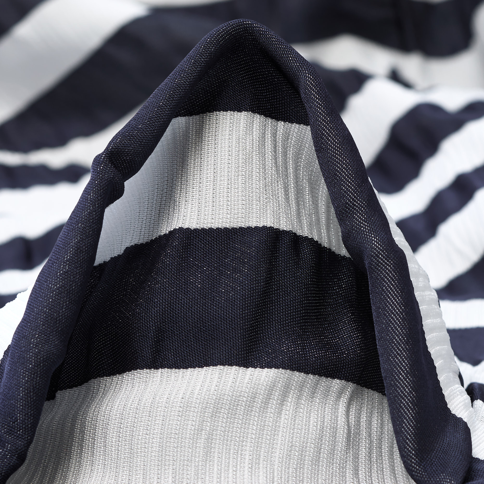 Misto Viscosa, Seersucker, Rigato a blocchi, Midnight Blue&White (F000030759)