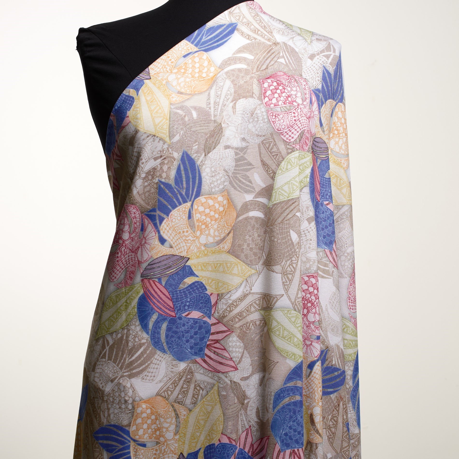 SINGLE JERSEY, VISCOSE, PRINTED, MULTICOLOR