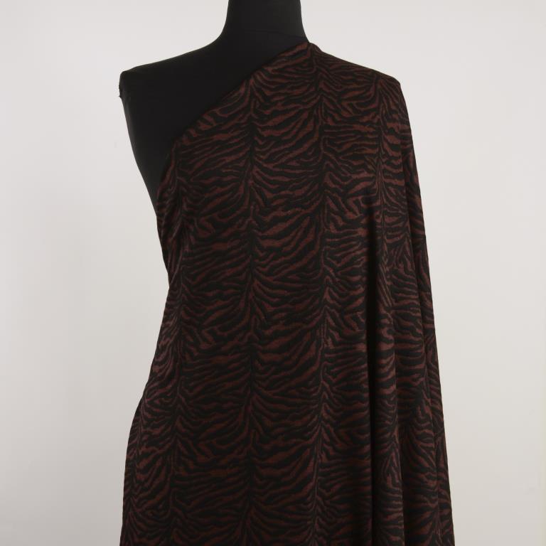 JERSEY, JACQUARD, VISCOSE, MAHOGANY