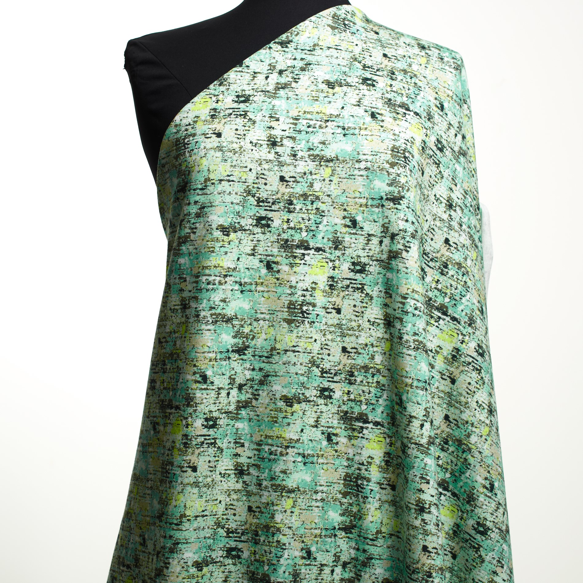 SINGLE JERSEY, COTTON, PRINTED, PALE LIME YELLOW