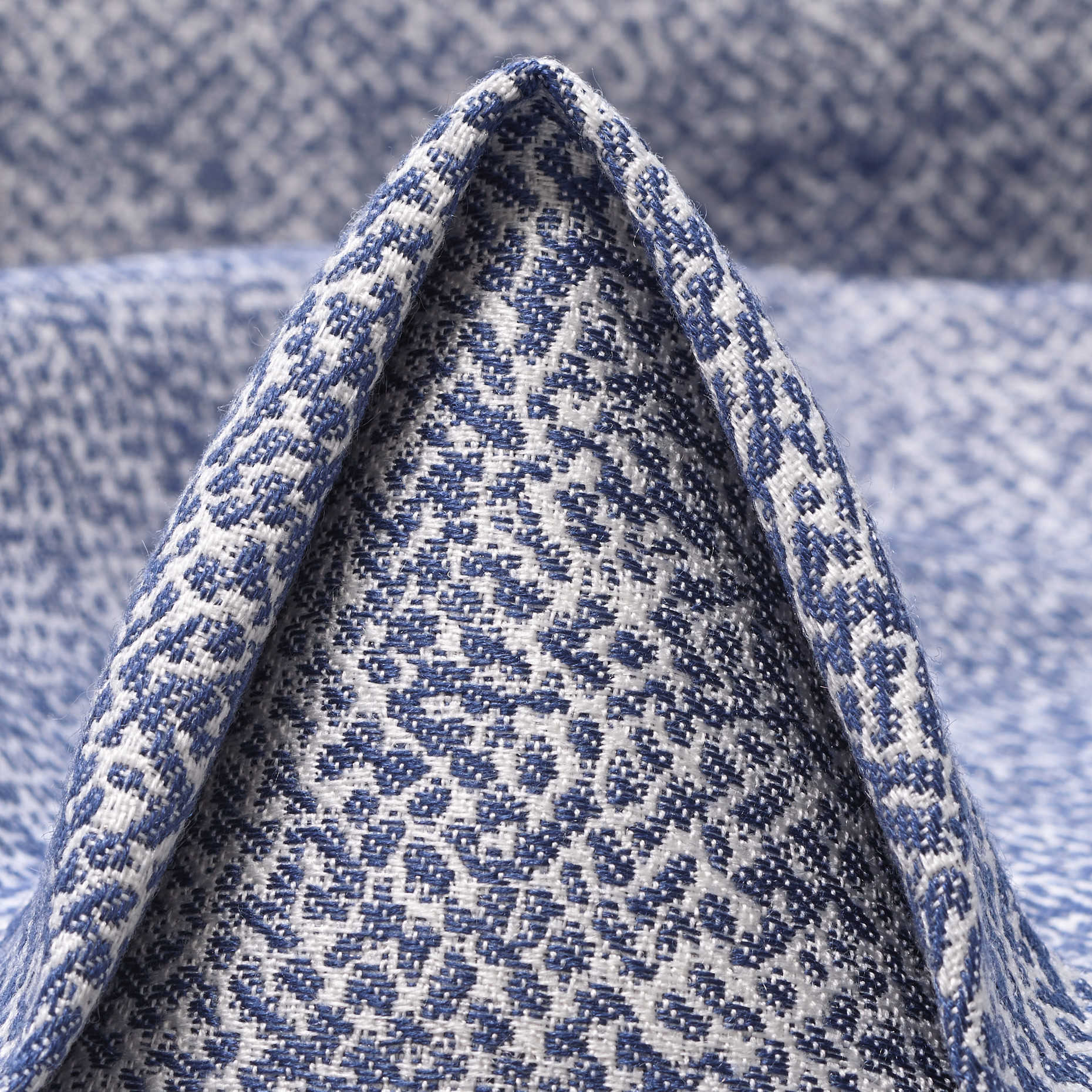 Jacquard, Brilliant White&Blue Indigo (F000053633)