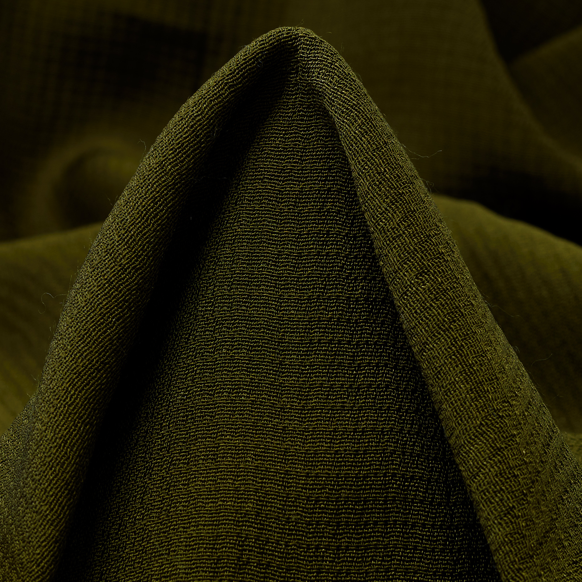 Dobby, Viscosa Lana, Dark Olive (F000029455)