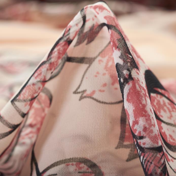 Crêpe, Estampado, Transparente, Rosewater&Raven Black
