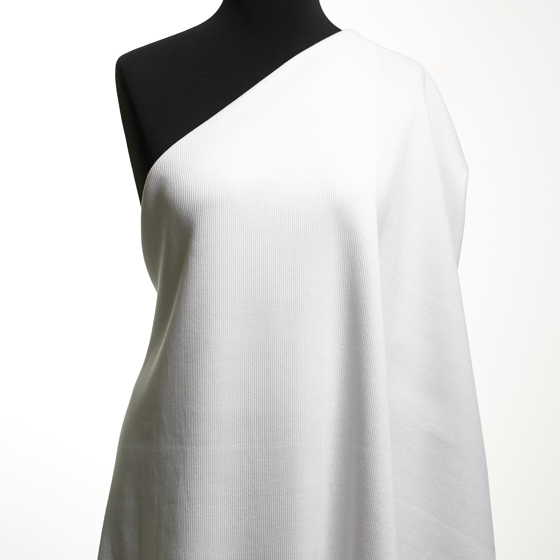 Rippjersey, Baumwolle, Elastik, Brilliant White