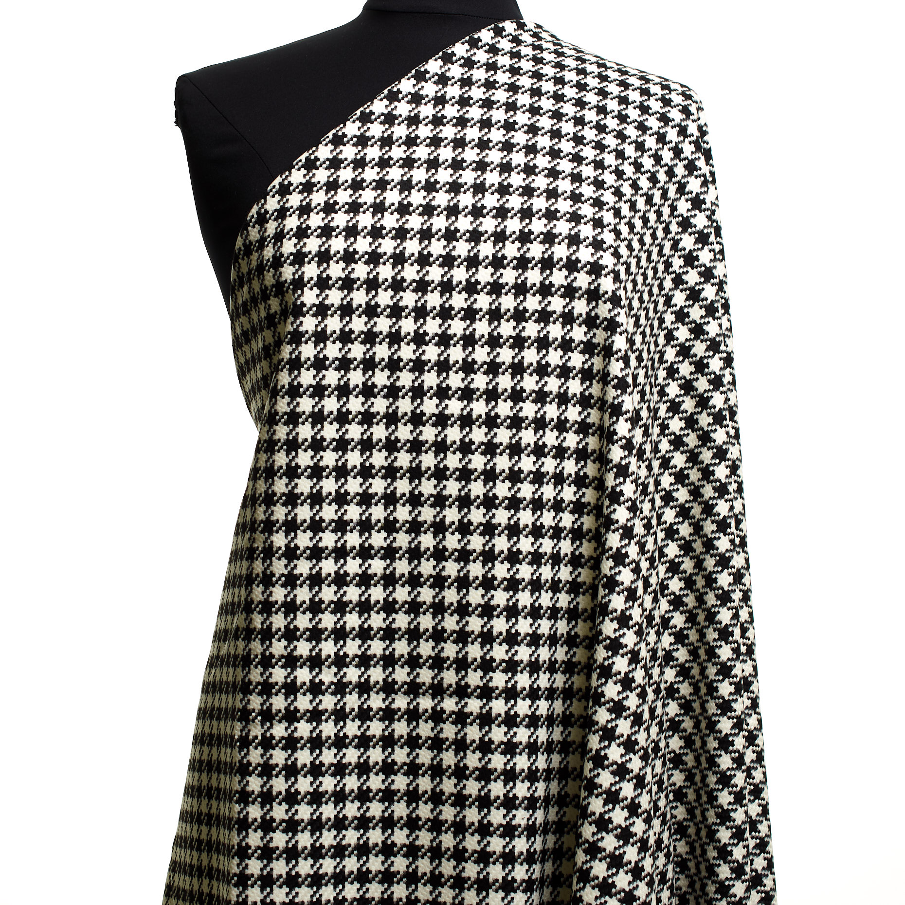 Viscose Blend, Elastic, Houndstooth, Raven Black&Snow White