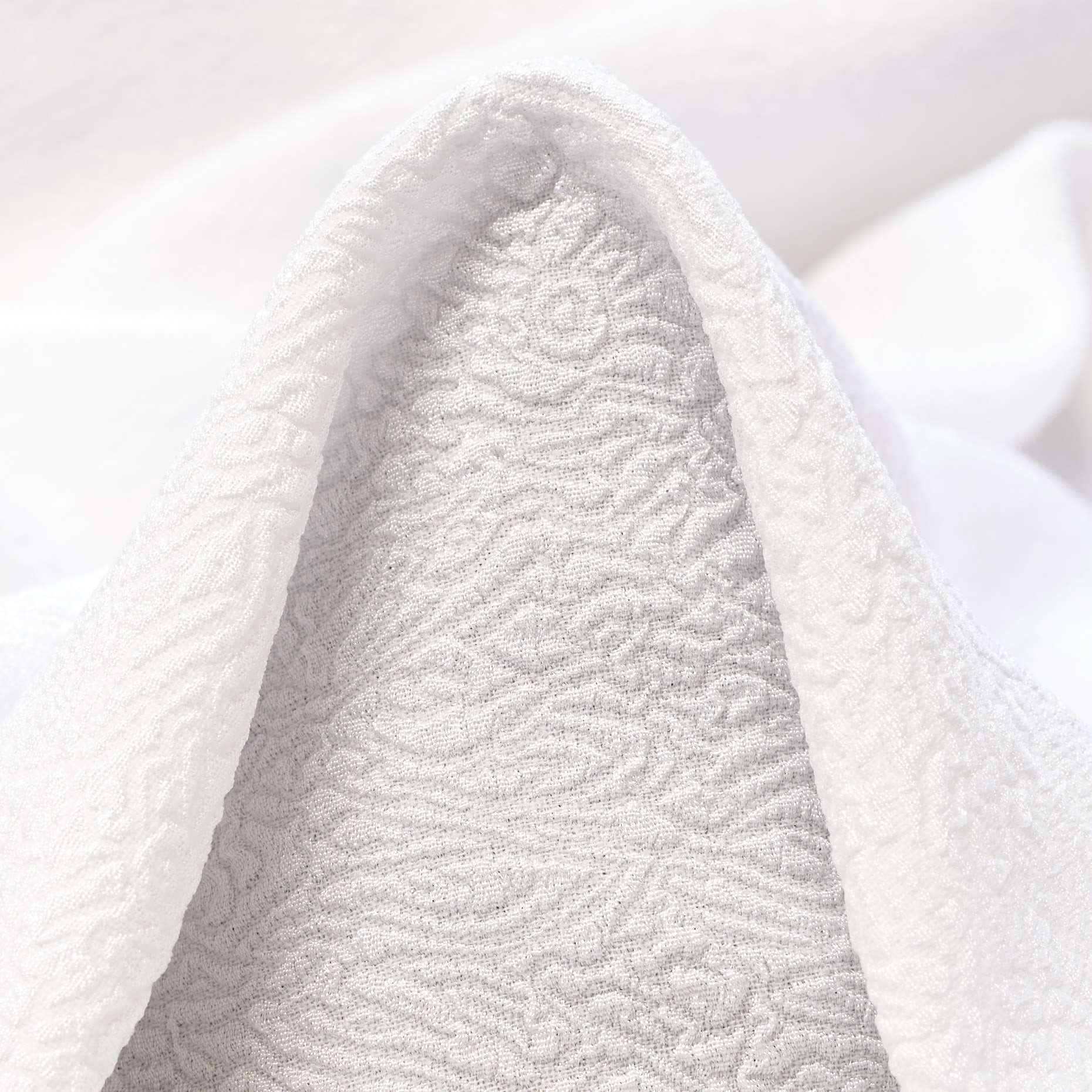 Jacquard, Stretch, Tone on Tone, Brilliant White