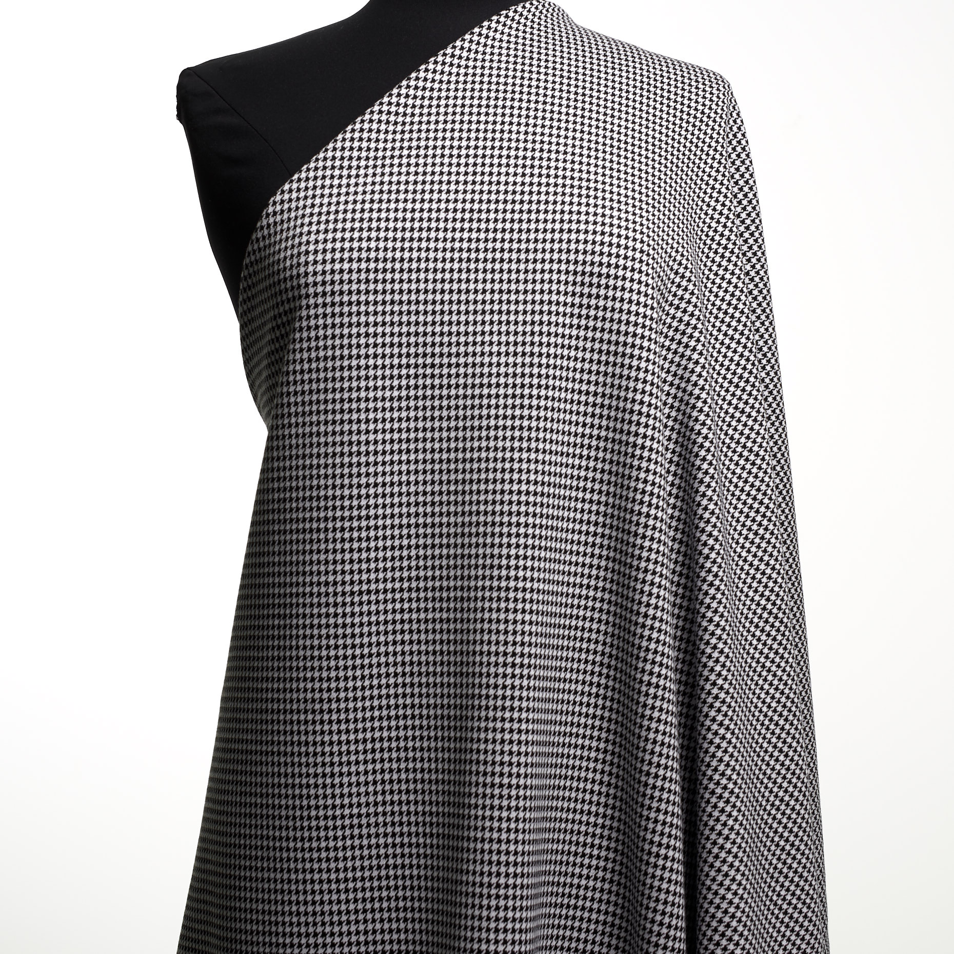 Jersey, Jacquard, Houndstooth, Black&Brilliant White