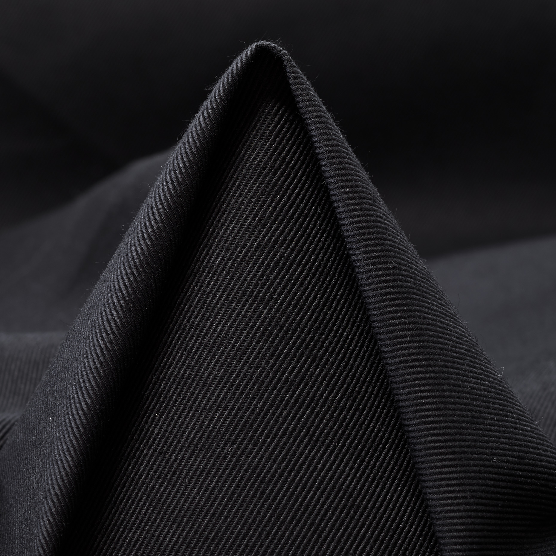 Twill, Cotone, Tessuto Rigido, Raven Black