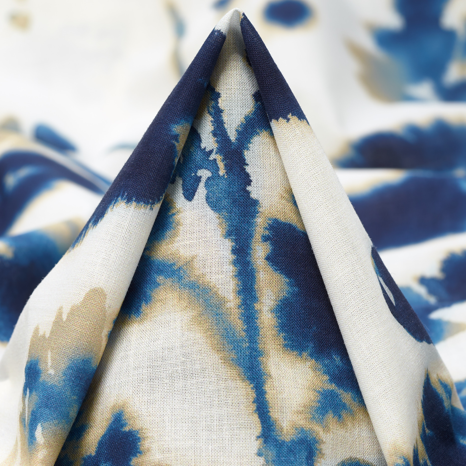 BATISTE, COTTON, PRINTED, SNOW WHITE&BLUE INDIGO