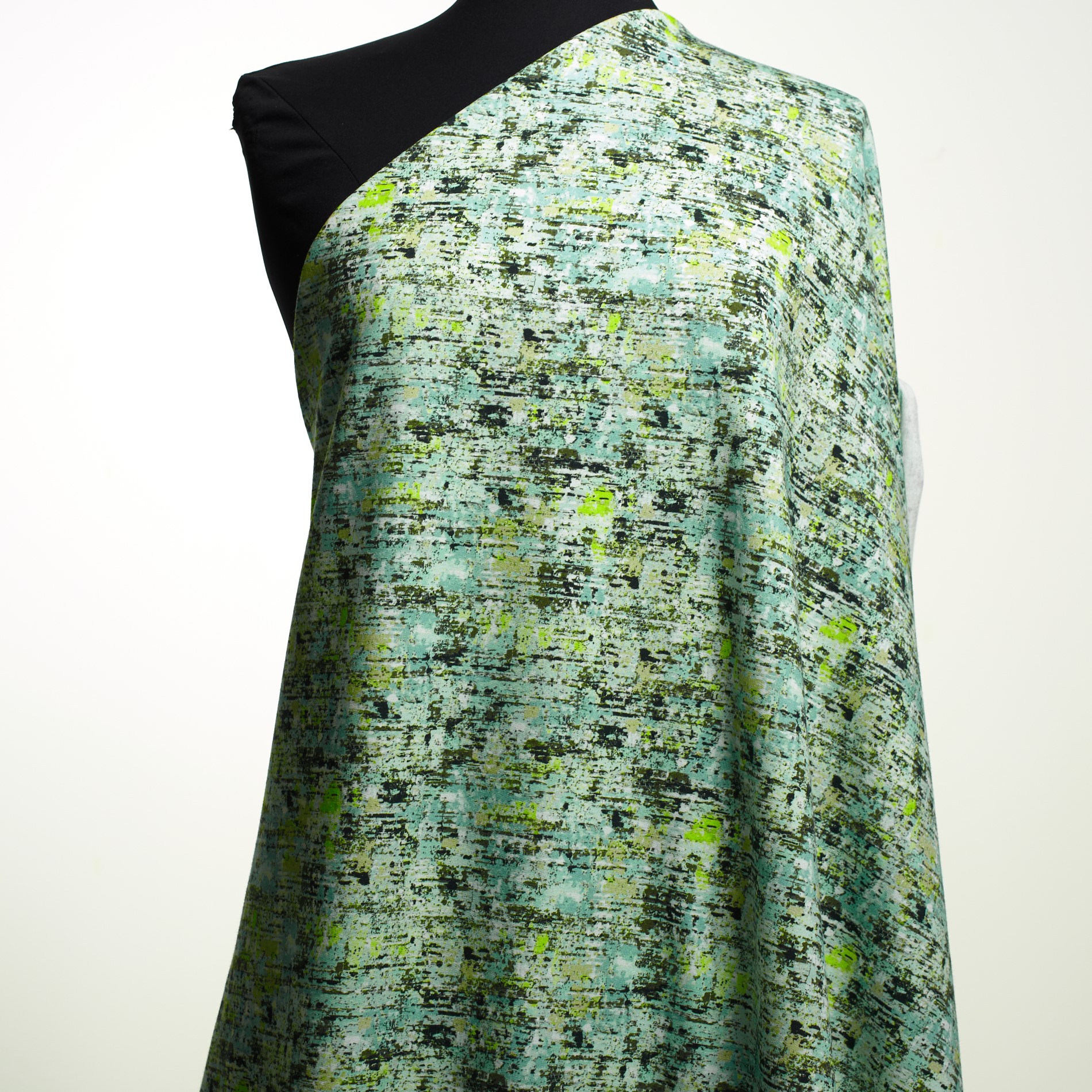 SINGLE JERSEY, COTTON, PRINTED, PALE LIME YELLOW