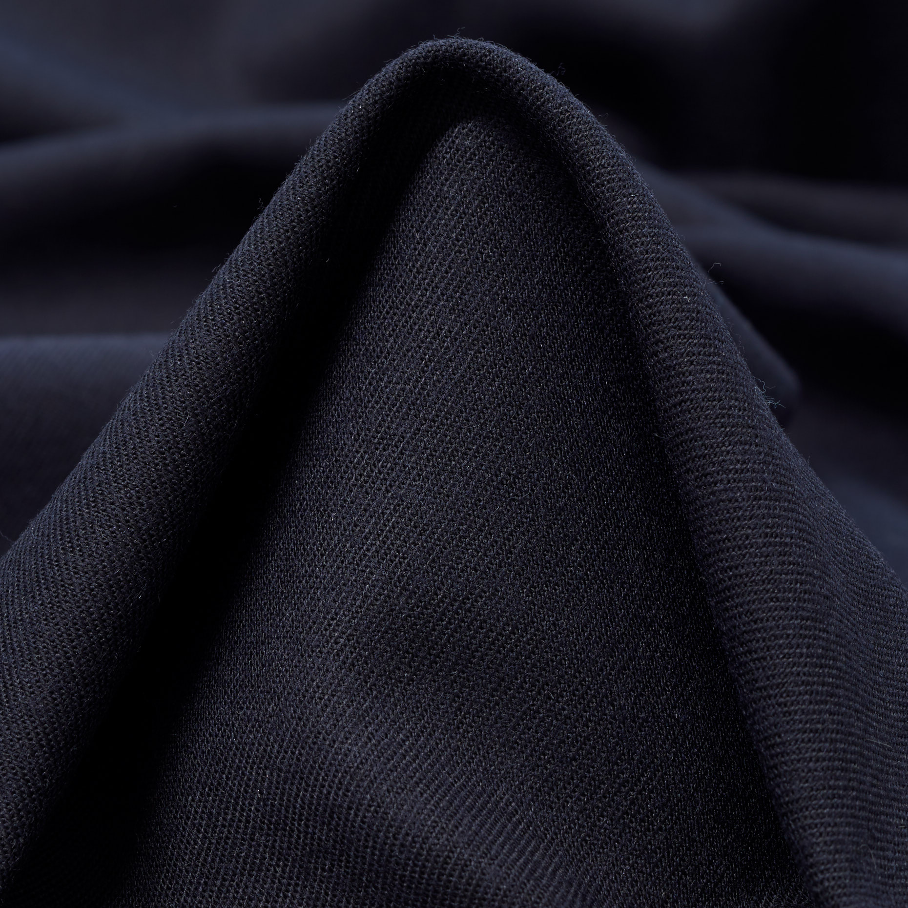 Twill, Wool, Melange, Midnight Blue