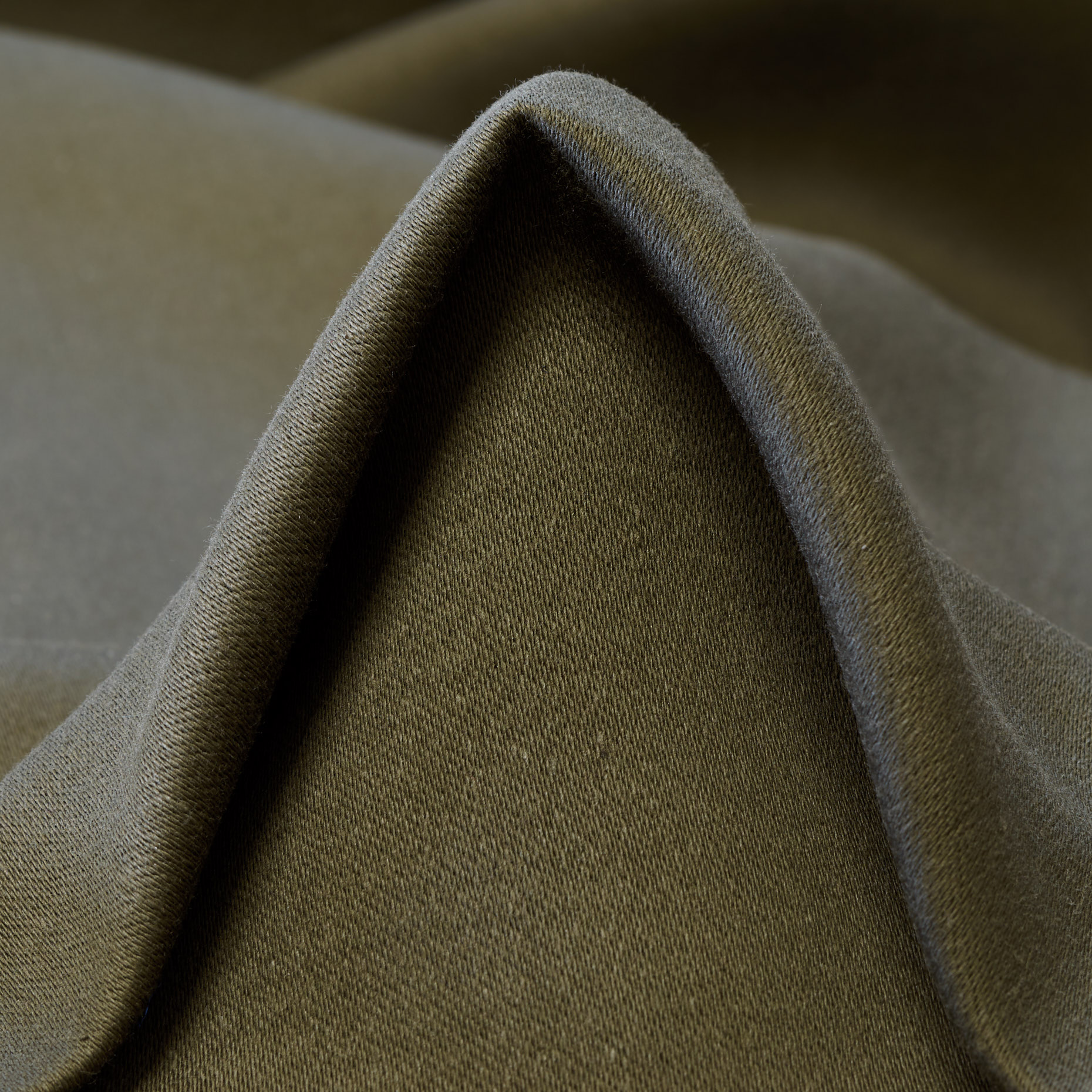 TWILL, COTTON, LINEN, BURNT OLIVE