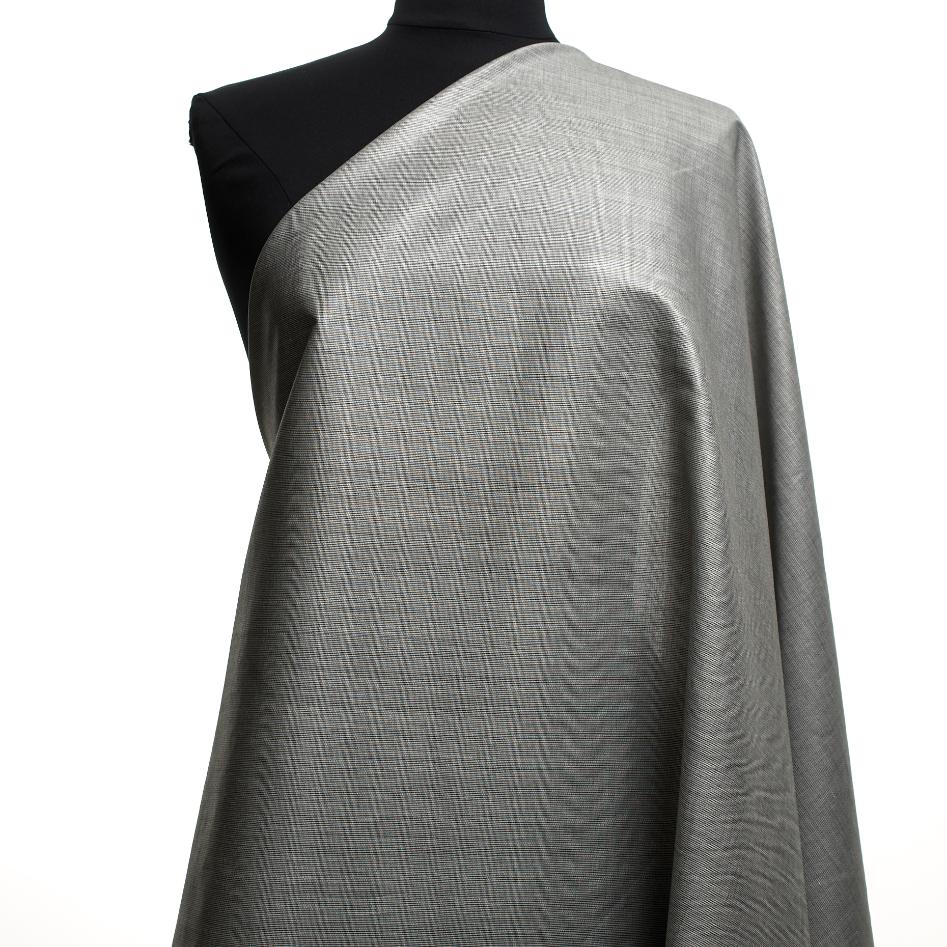 RAMIE, VISCOSE, MICRO DESIGN, VAPOROUS GRAY&RAVEN BLACK