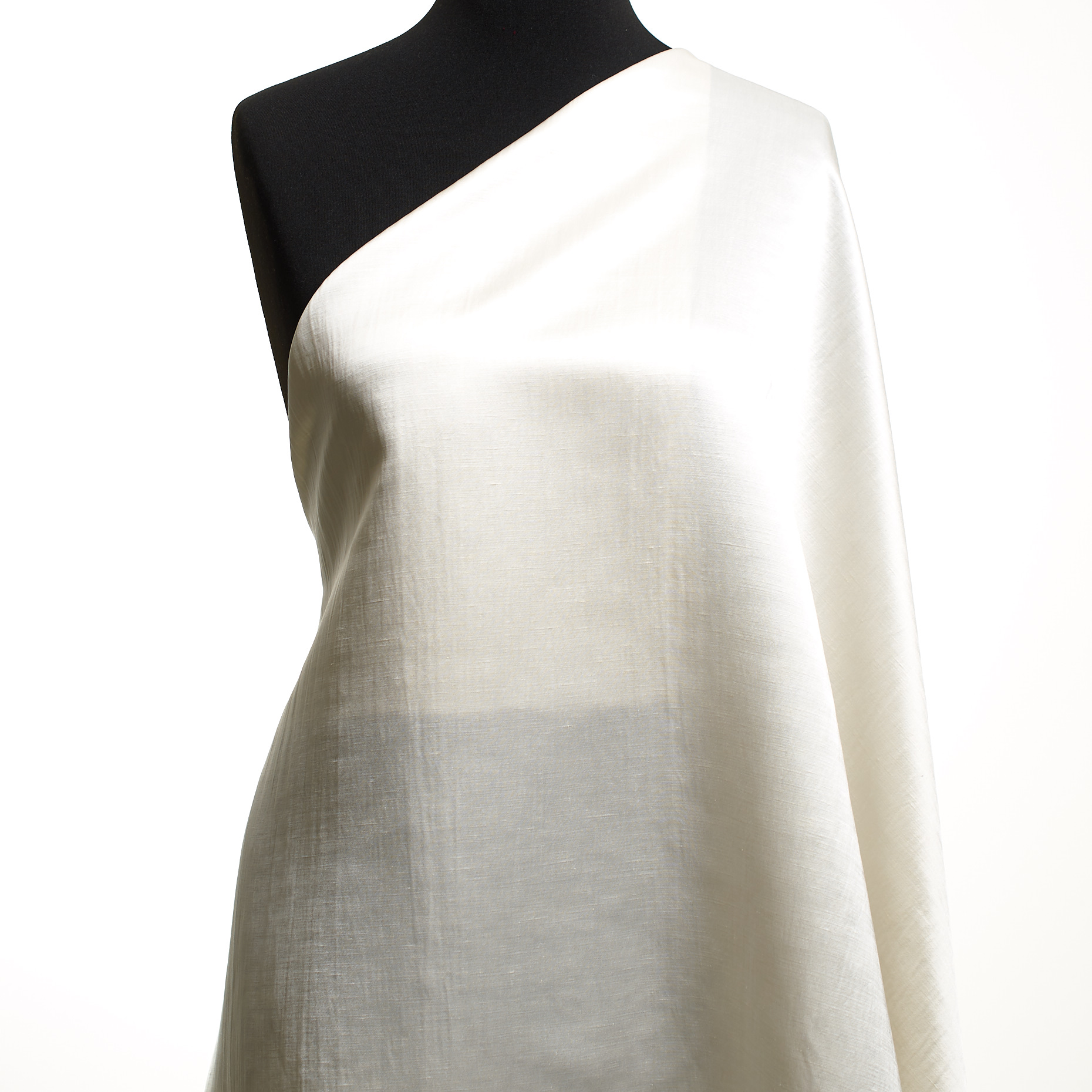 Satin, Linen, Viscose, Brilliant White