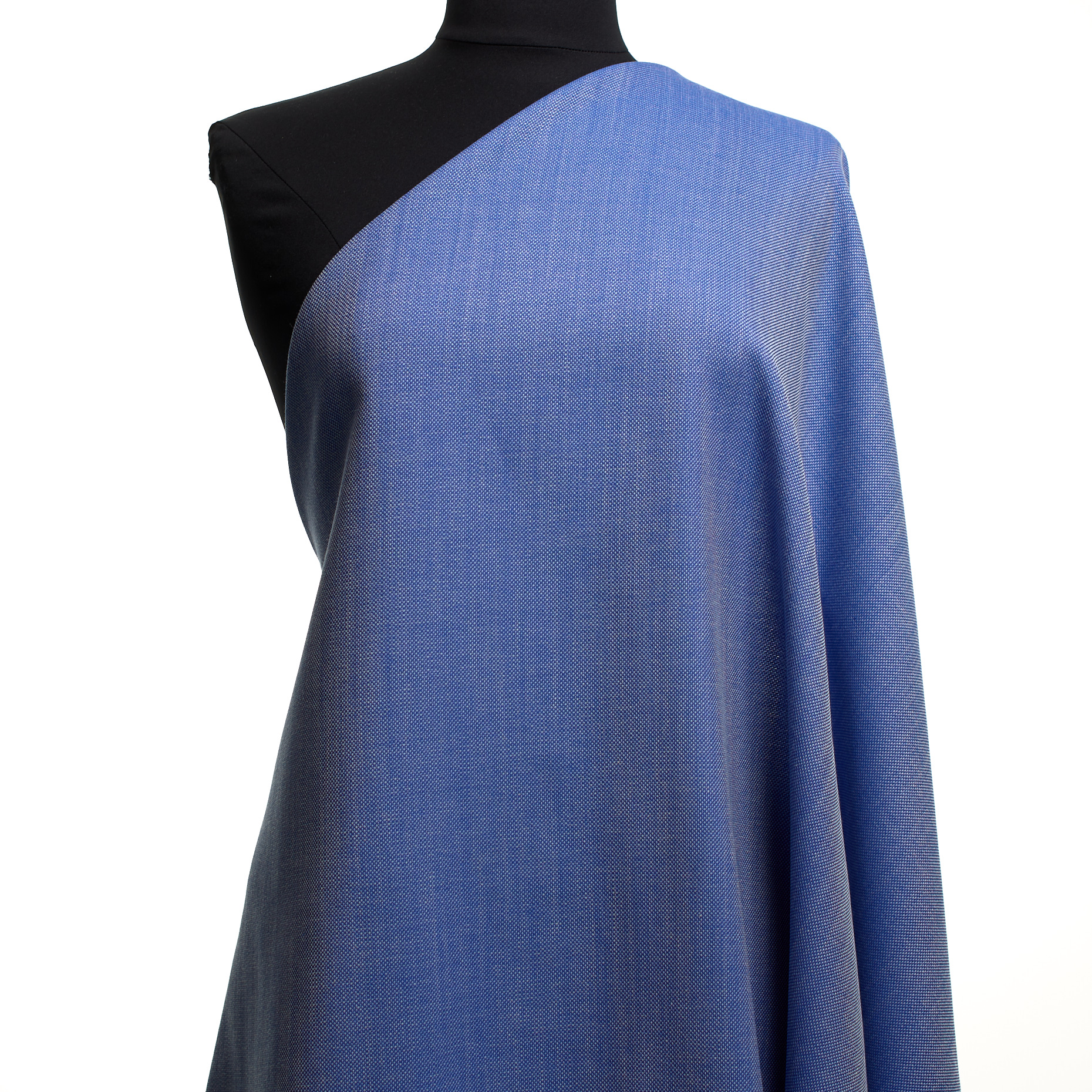 Virgin Wool, Cotton, Micro Design, Strong Blue