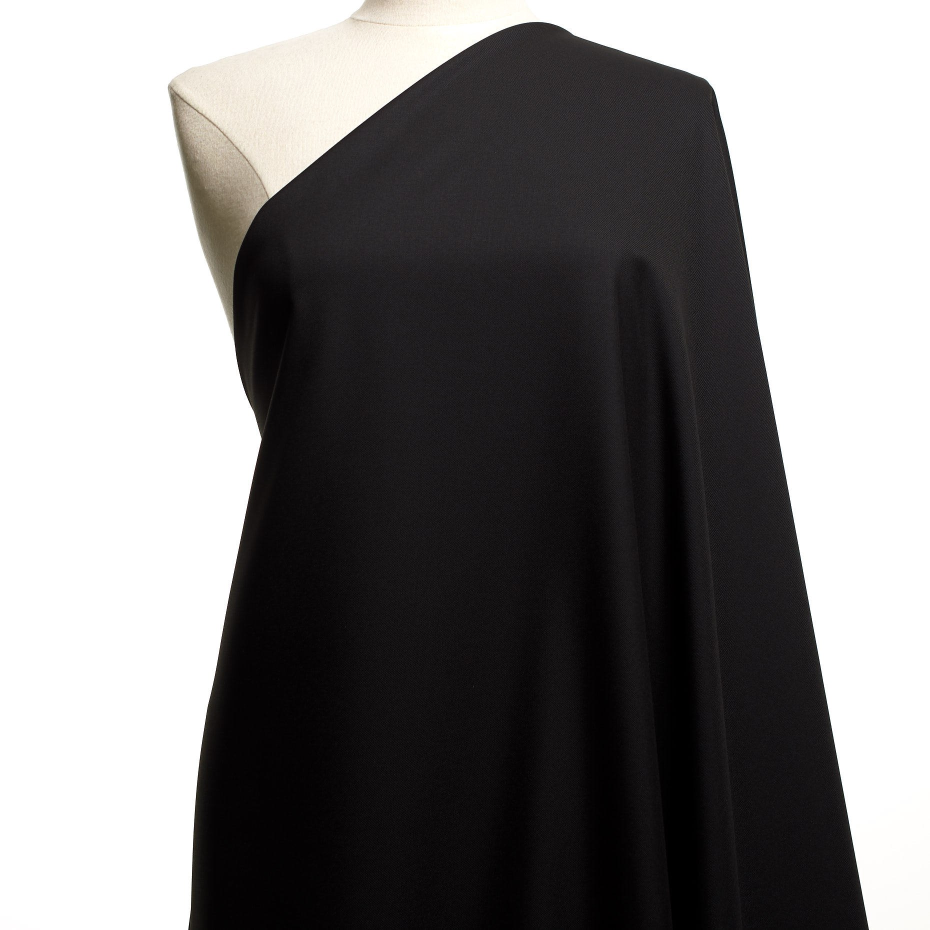 Twill, Viscose Blend, Elastic, Raven Black
